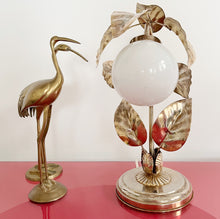 Charger l'image dans la galerie, Lampe feuilles laiton vintage