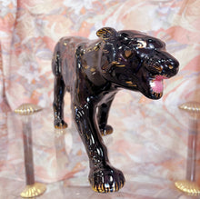 Charger l'image dans la galerie, Panthère Noire en céramique & dorures – Italie, Années 70–80
