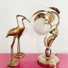 Charger l'image dans la galerie, Lampe feuilles laiton vintage