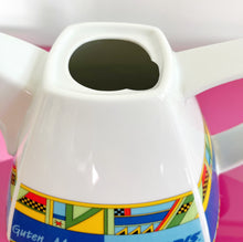 Charger l'image dans la galerie, Théière vintage style Memphis pyramidale bleue