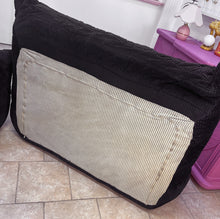 Charger l'image dans la galerie, Togo vintage 70’s en velours côtelé noir, canapé 2 places