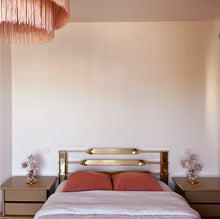 Charger l'image dans la galerie, Lampe florale Murano en laiton et verre rose moucheté, Italie, années 70