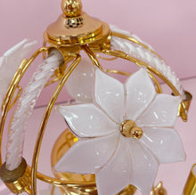 Load image into Gallery viewer, Lampe fleurs en laiton & verre de Murano ritòrto, Italie, 1970–80