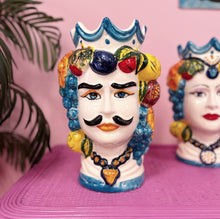 Load image into Gallery viewer, Tête de Maure en céramique italienne, homme, années 80