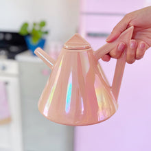 Charger l'image dans la galerie, Théière vintage Memphis Design rose iridescente