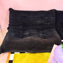 Charger l'image dans la galerie, togo-canape-vintage-noir-design-70s
