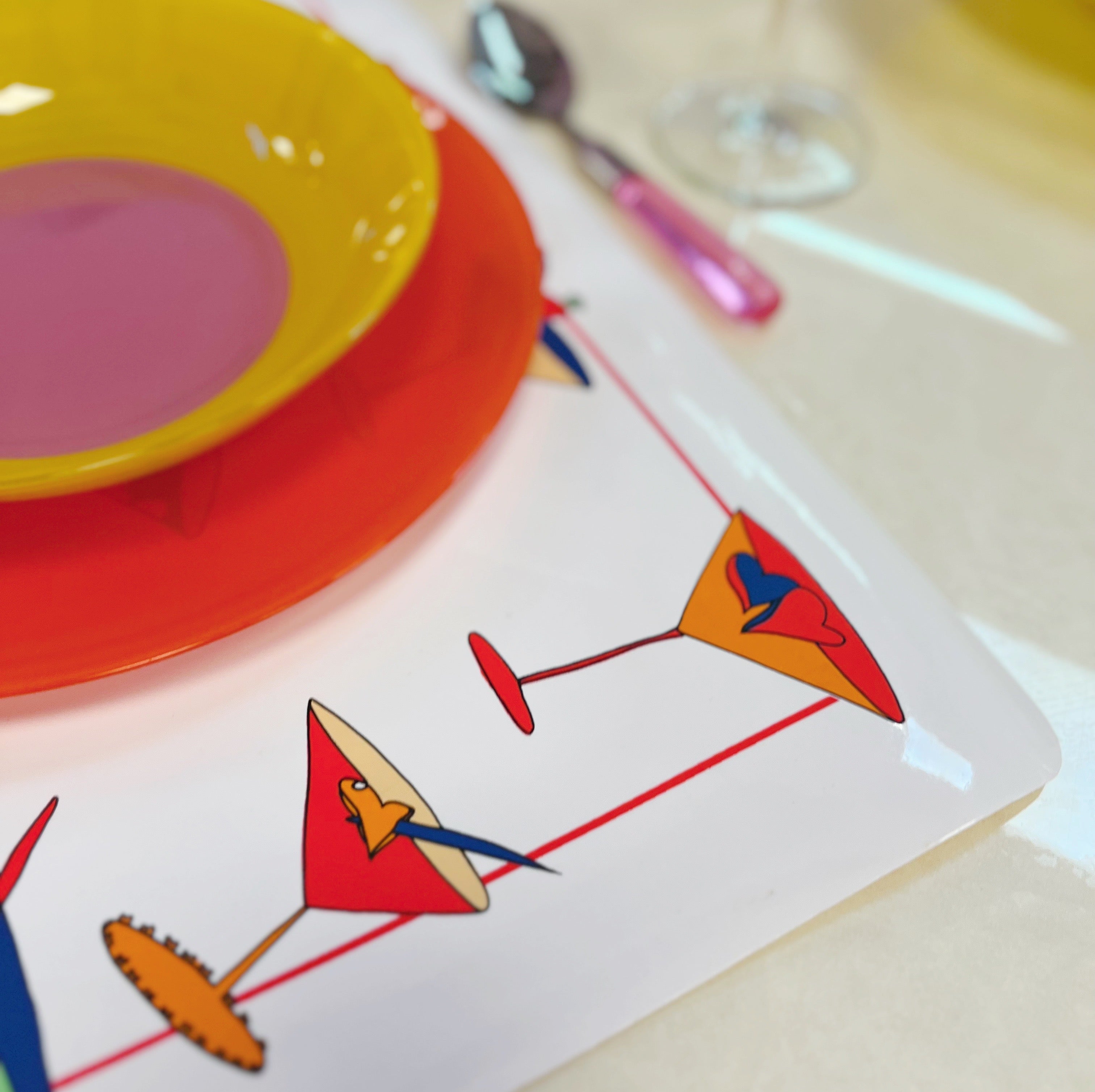 Sets de table cocktails 80s