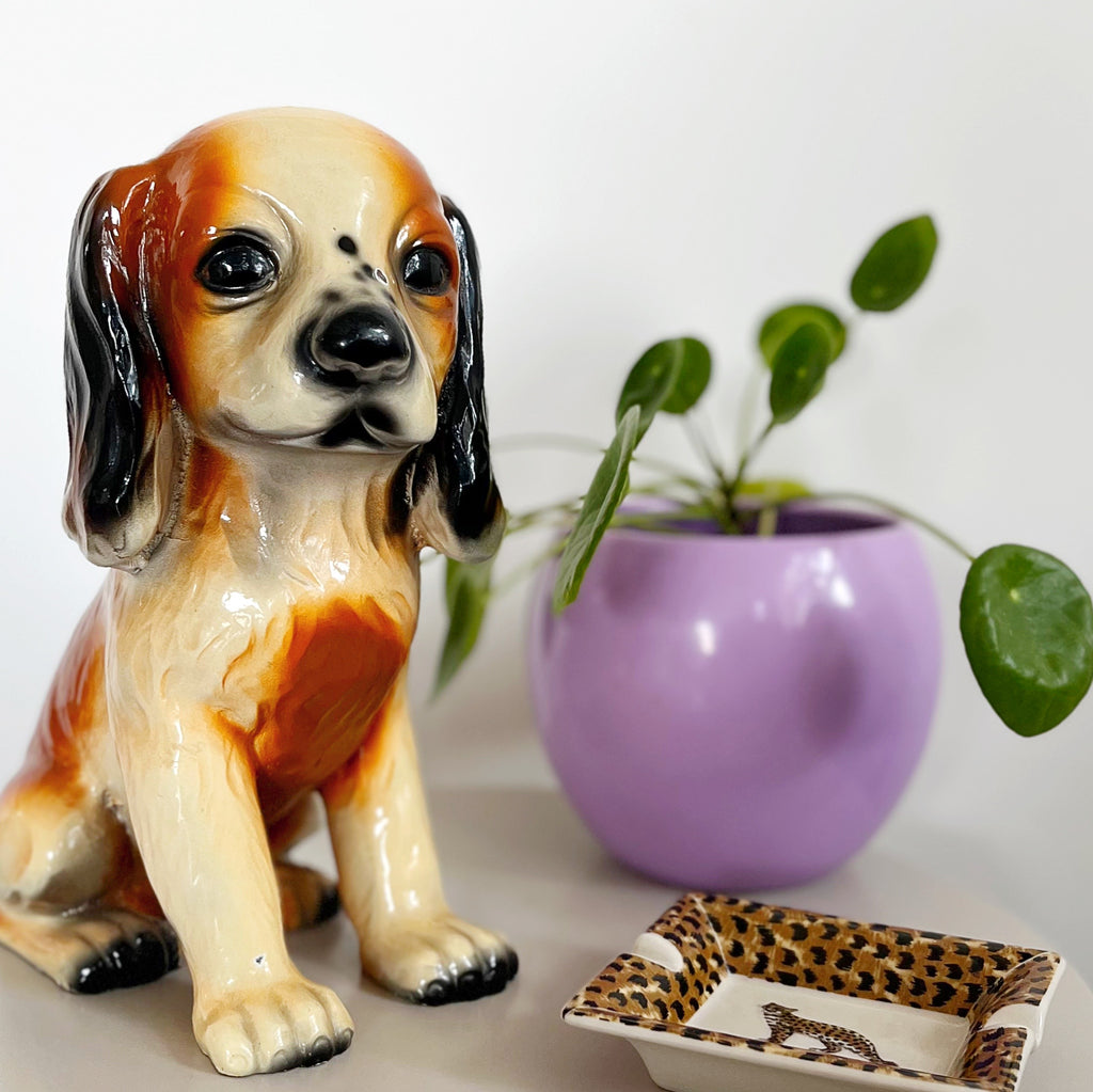 Chien en céramique vintage