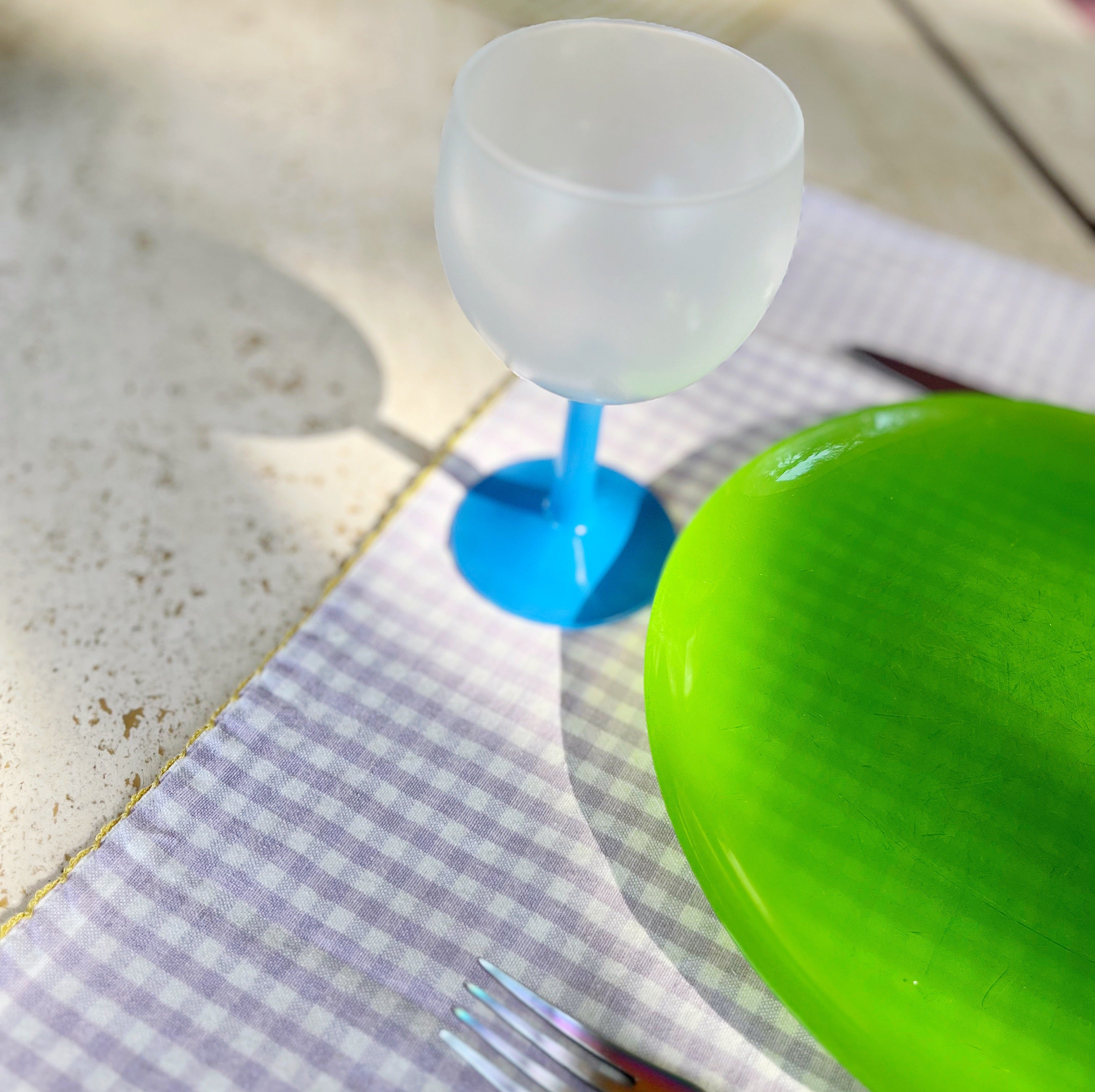 Verres à vin pieds bleus made in France 🇫🇷