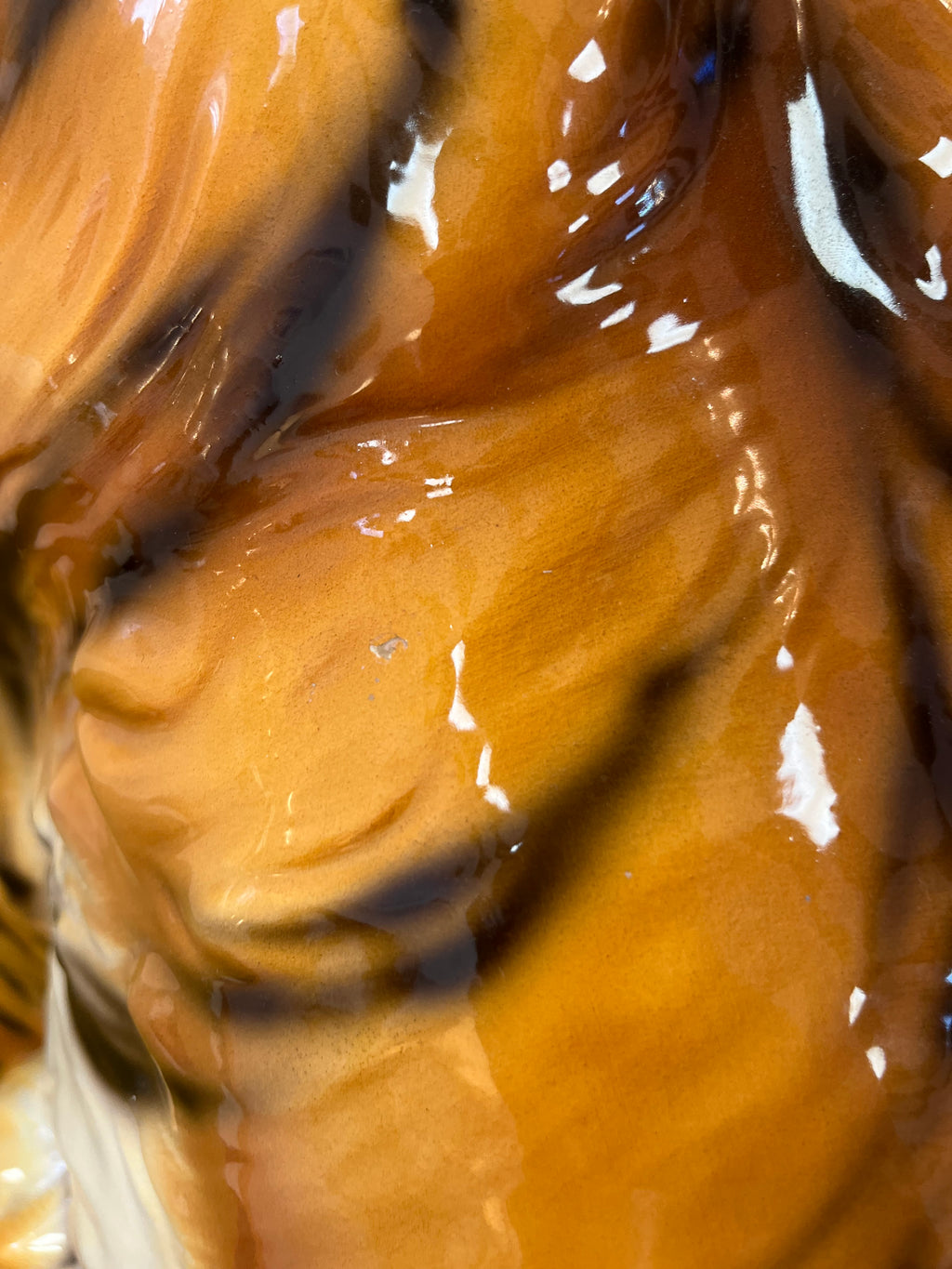 Tigre en Céramique Émaillée – Italie, Années 80