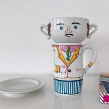 Charger l&#39;image dans la galerie, Set petit-déjeuner 70s en porcelaine, série Tête à Tête, « LUI » par Jean Hury

