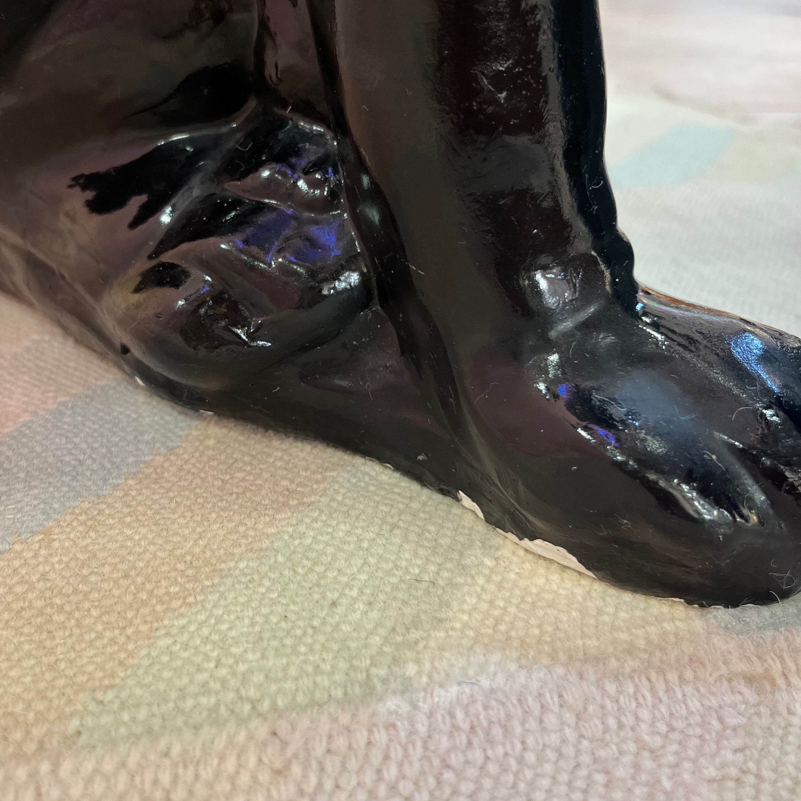 Panthère noire en céramique, années 80