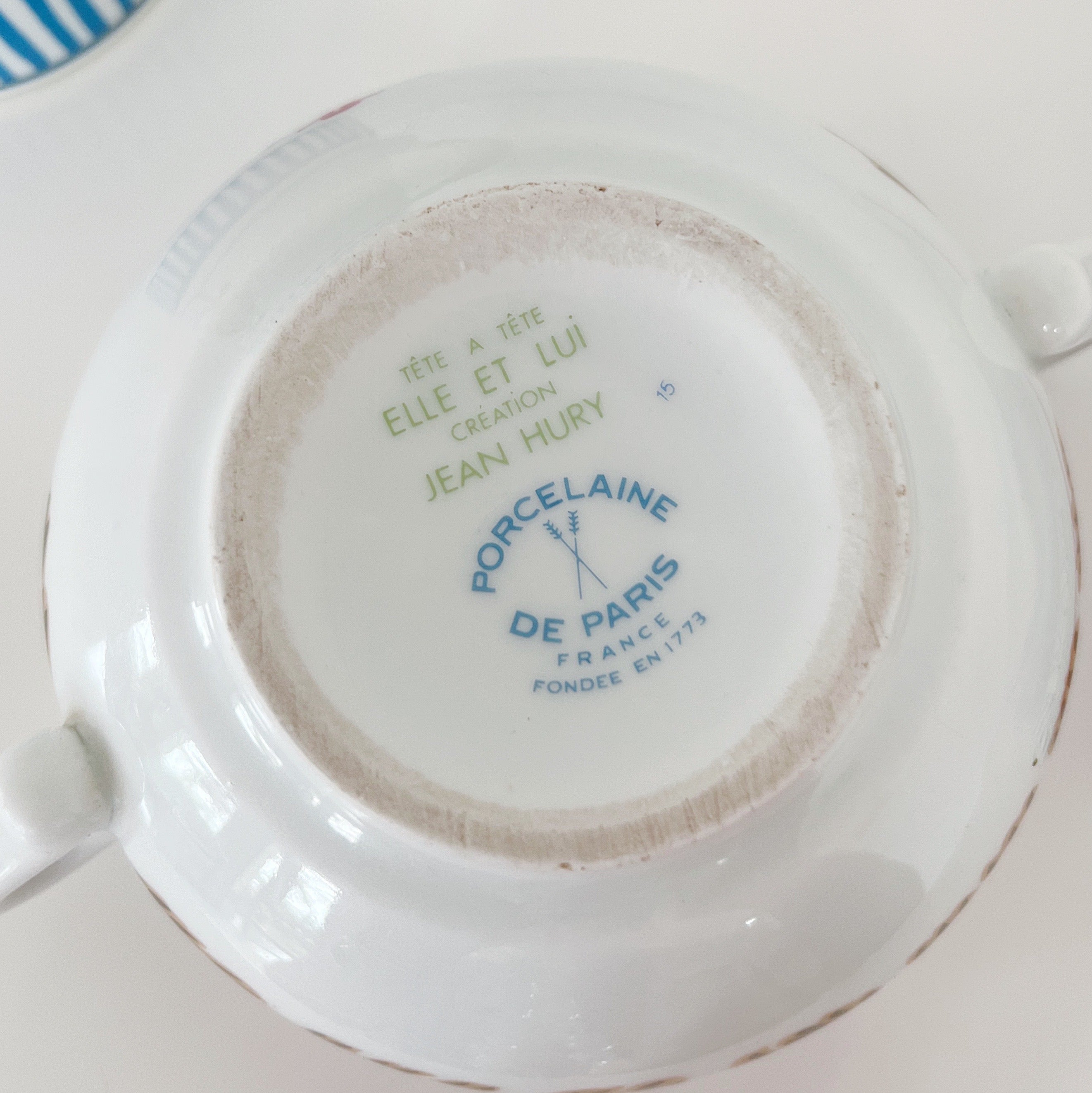 Set petit-déjeuner 70s en porcelaine, série Tête à Tête, « LUI » par Jean Hury