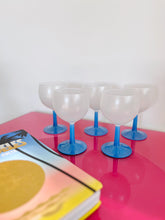 Load image into Gallery viewer, Blue footed wine glasses made in France 🇫🇷
