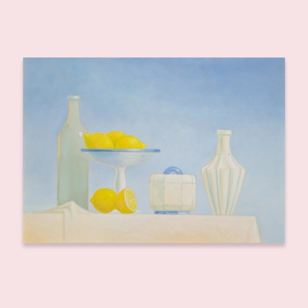 Nature morte aux citrons, Patrick Le Flohic, tableau original 79 x 59 cm