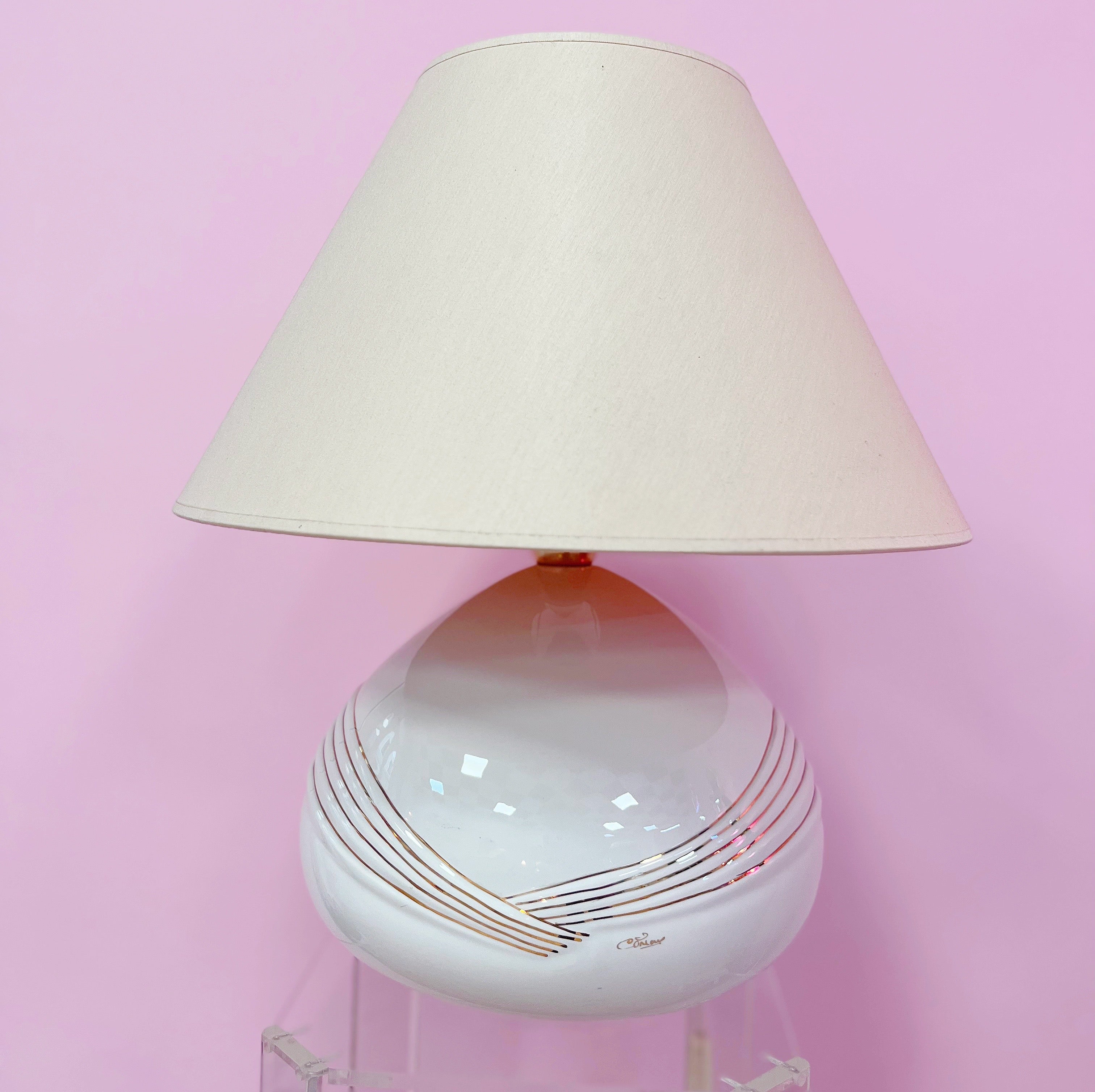 Lampe gold vintage céramique italienne