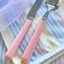 Load image into Gallery viewer, Set of 24 vintage 80s pink cutlery
