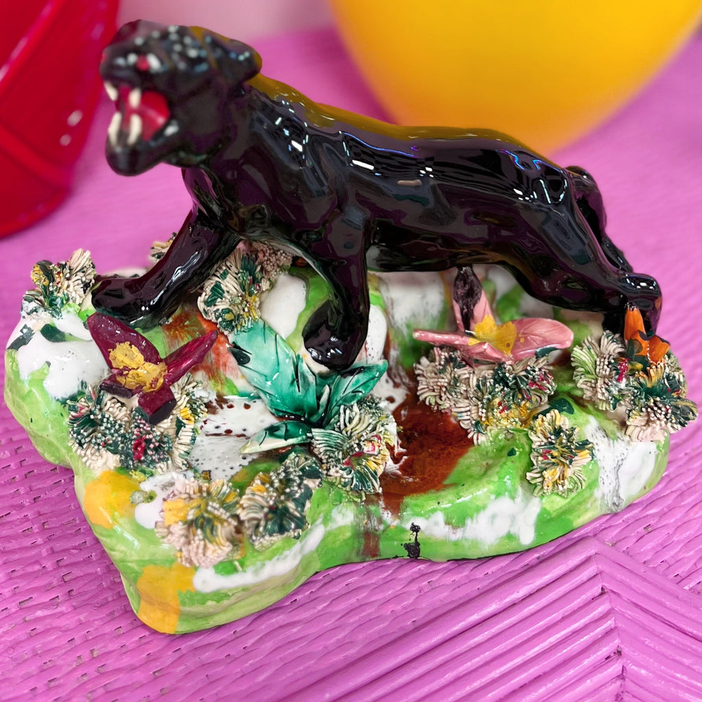 Panthère noire 60s signée Vallauris