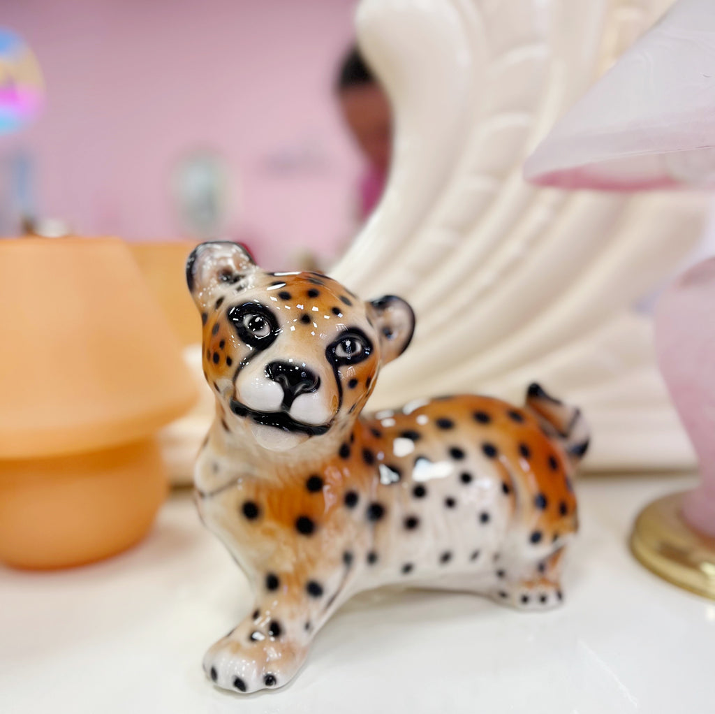 Statuette bebe panthere céramique italienne 80s