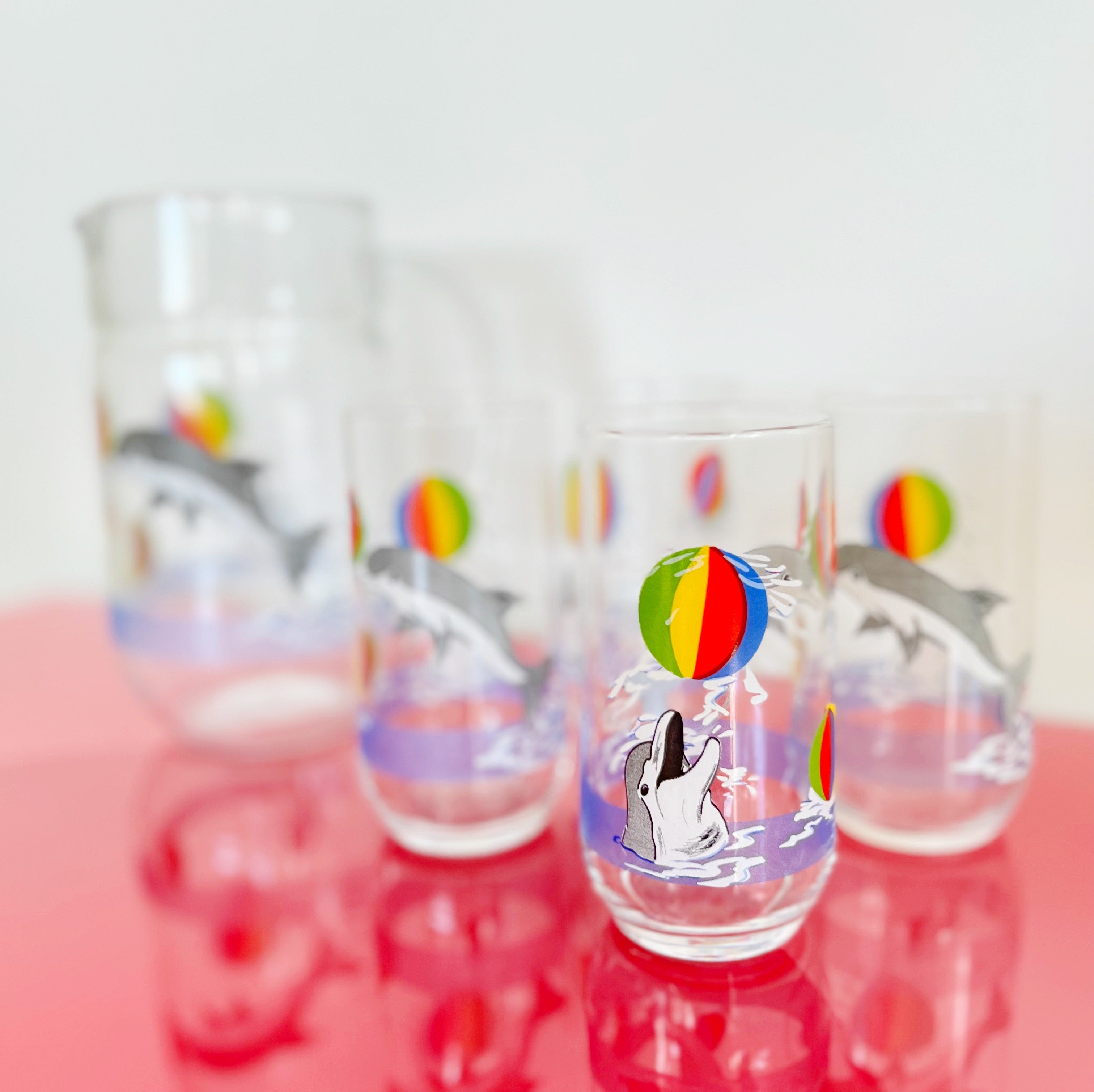 Set carafe & verres dauphins 80’s