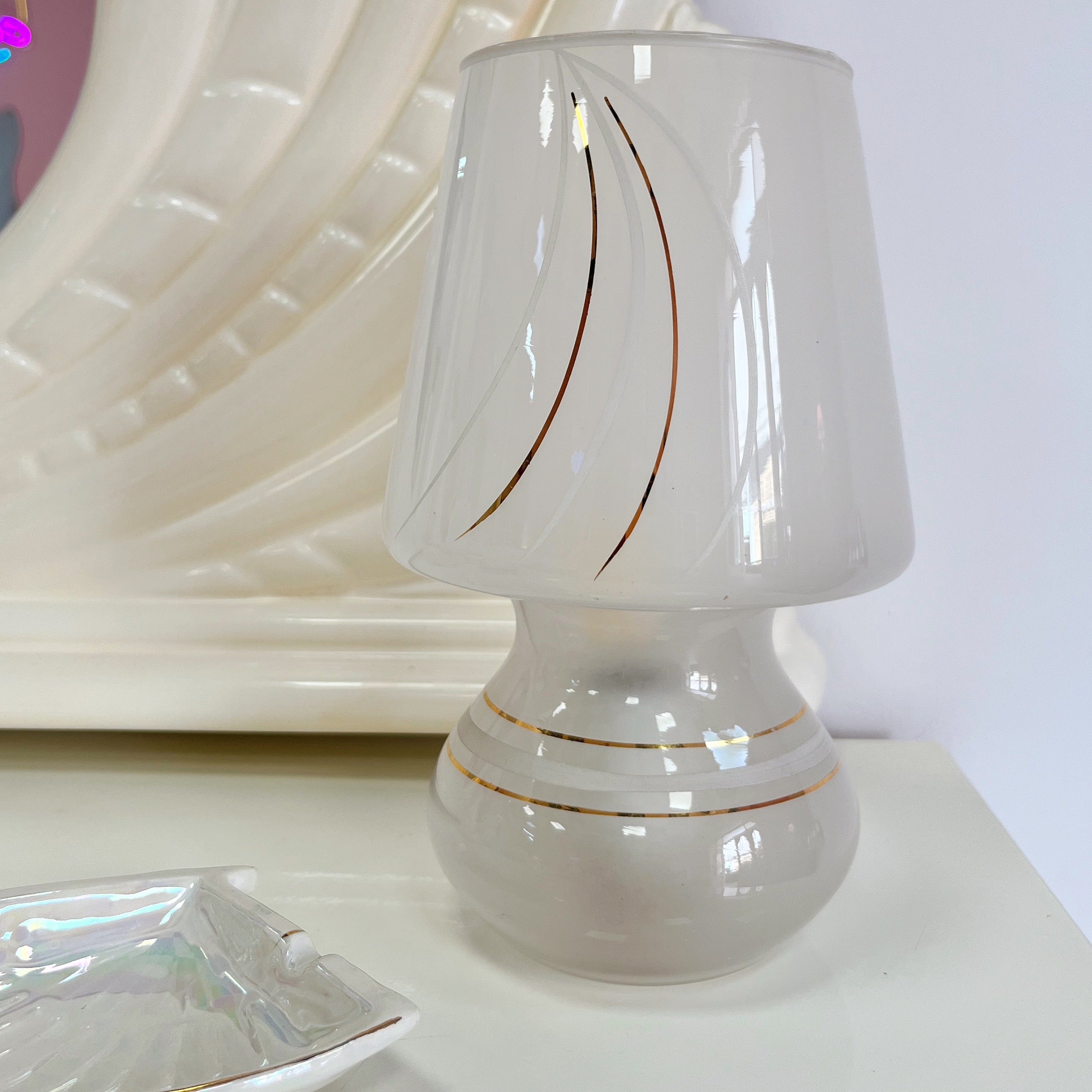 Lampe champignon dorée vintage