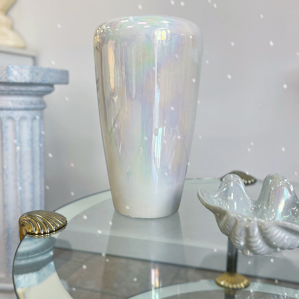 Grand vase en céramique iridescente, Années 80