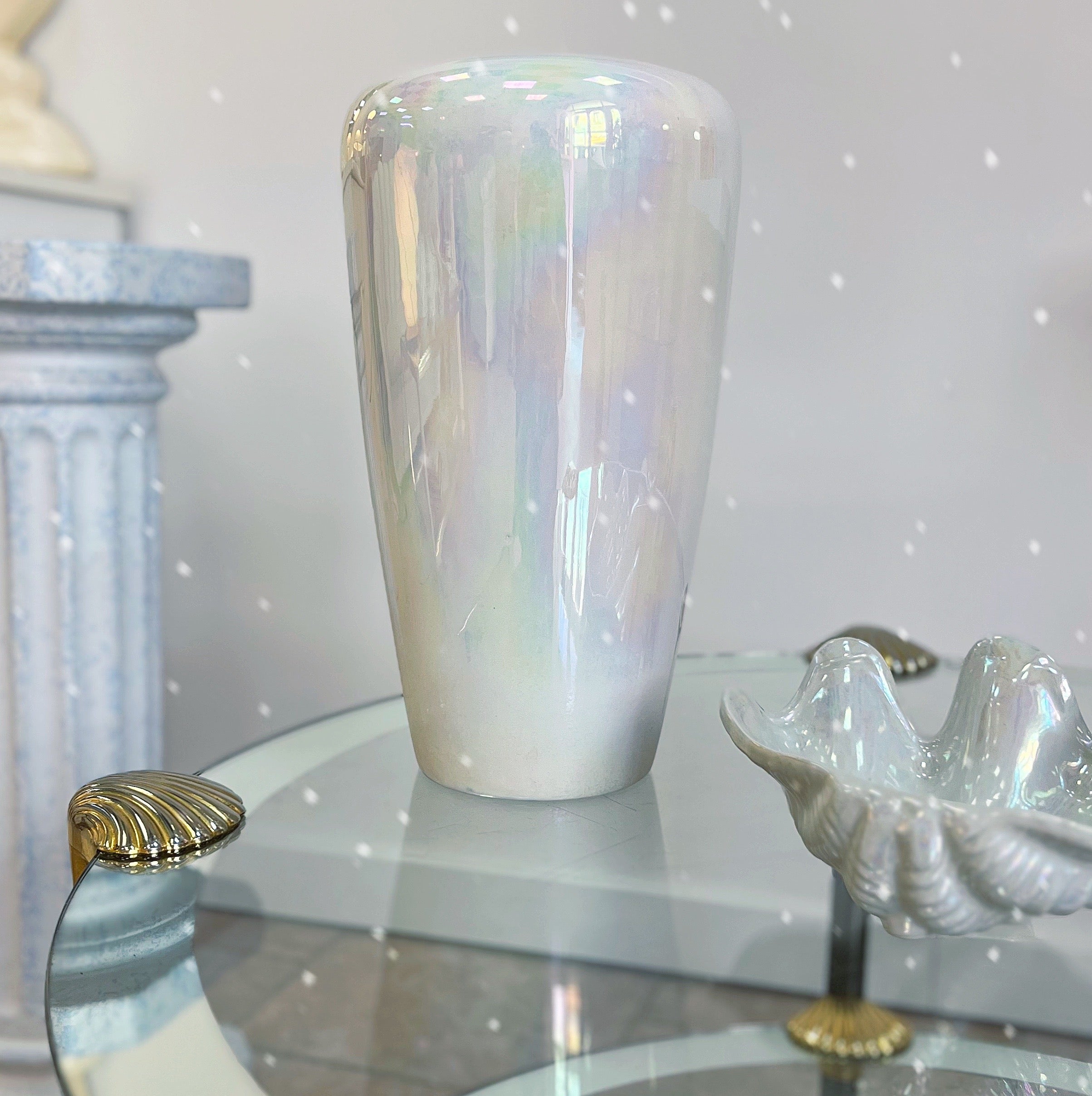 Grand vase en céramique iridescente, Années 80