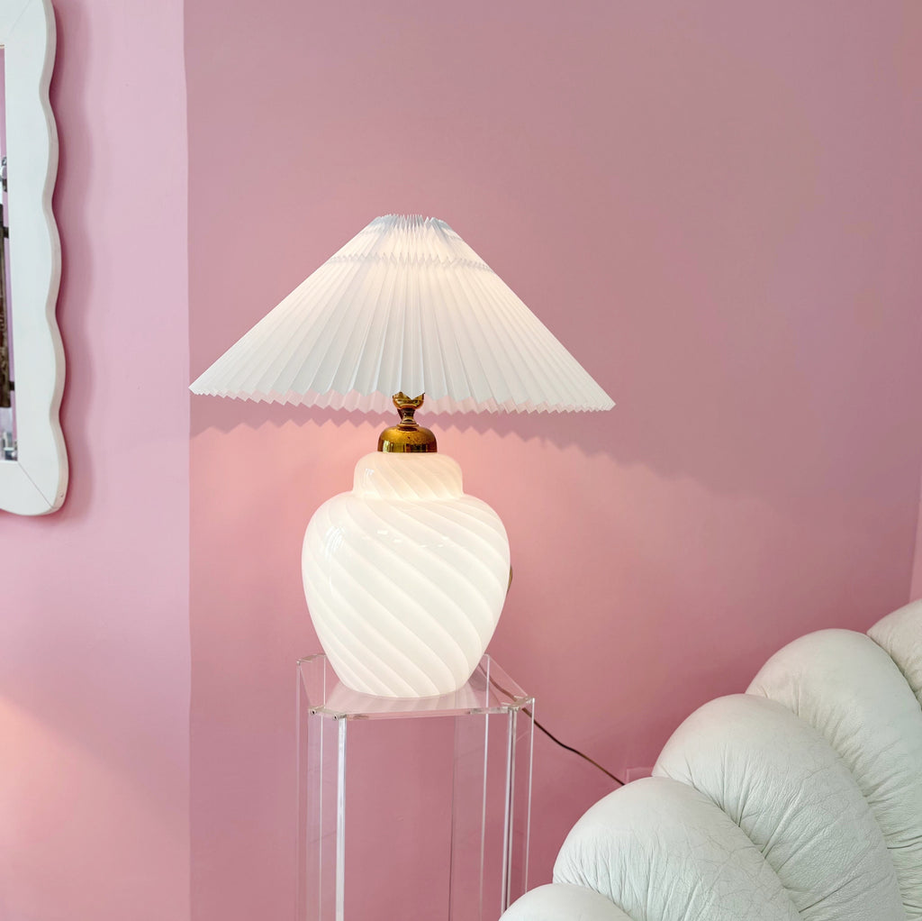 Lampe Murano rose double feu, Italie 80