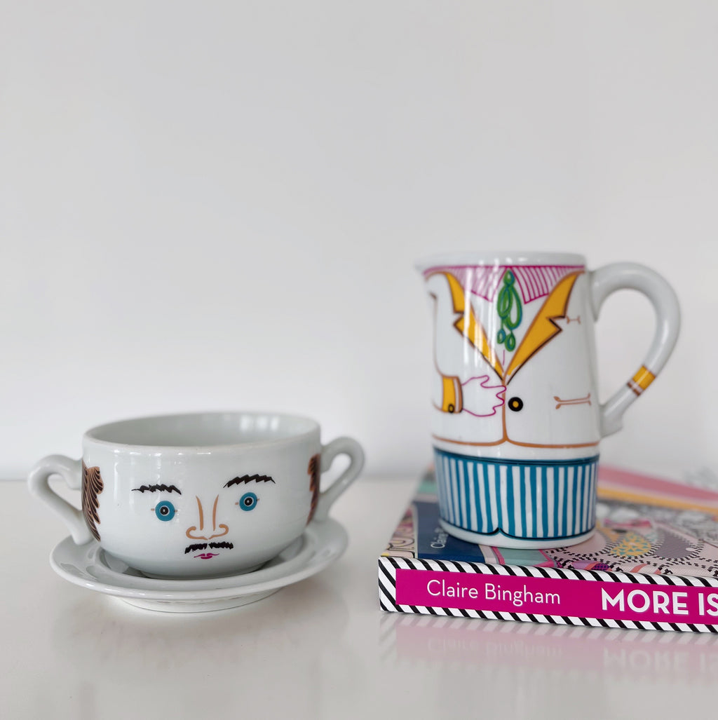 Set petit-déjeuner 70s en porcelaine, série Tête à Tête, « LUI » par Jean Hury