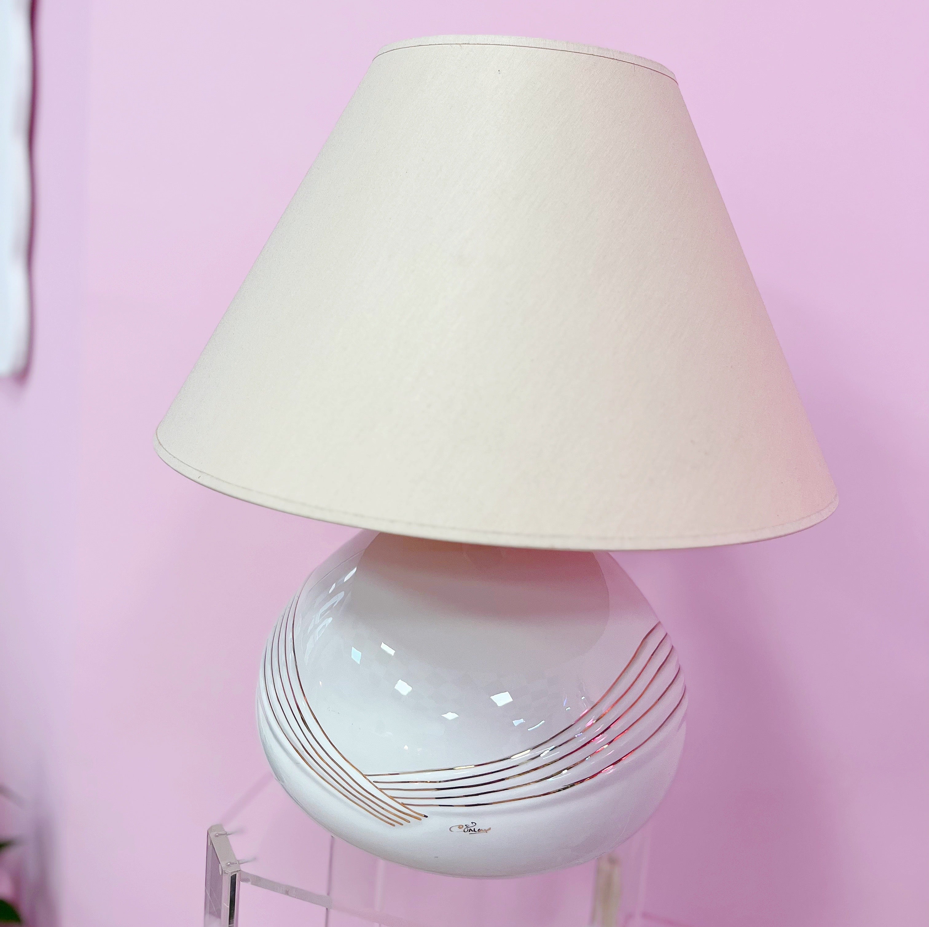 Lampe gold vintage céramique italienne