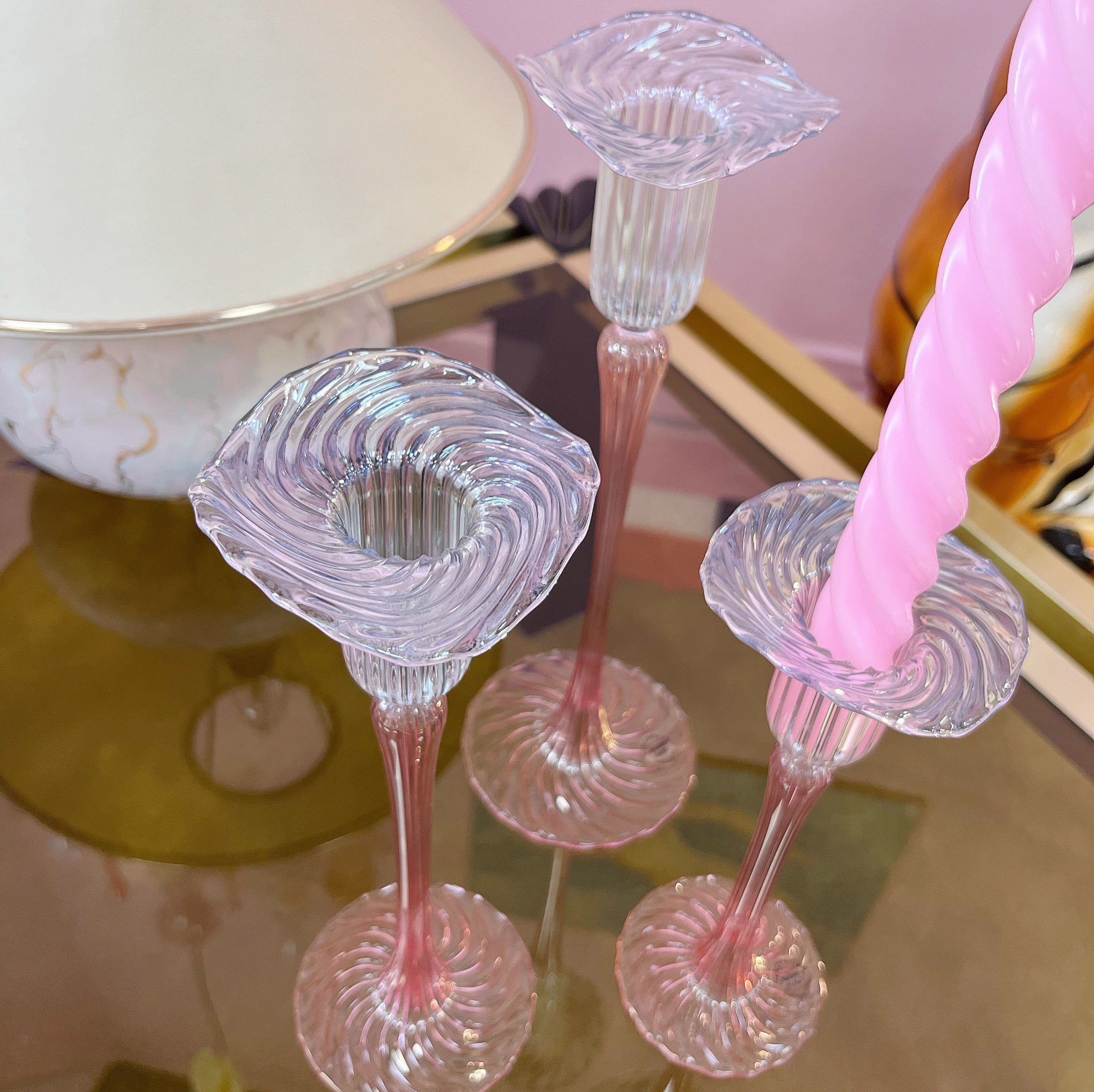 Trio de Bougeoirs Vénitiens – VINCIPROVA Murano Glass - 60’s