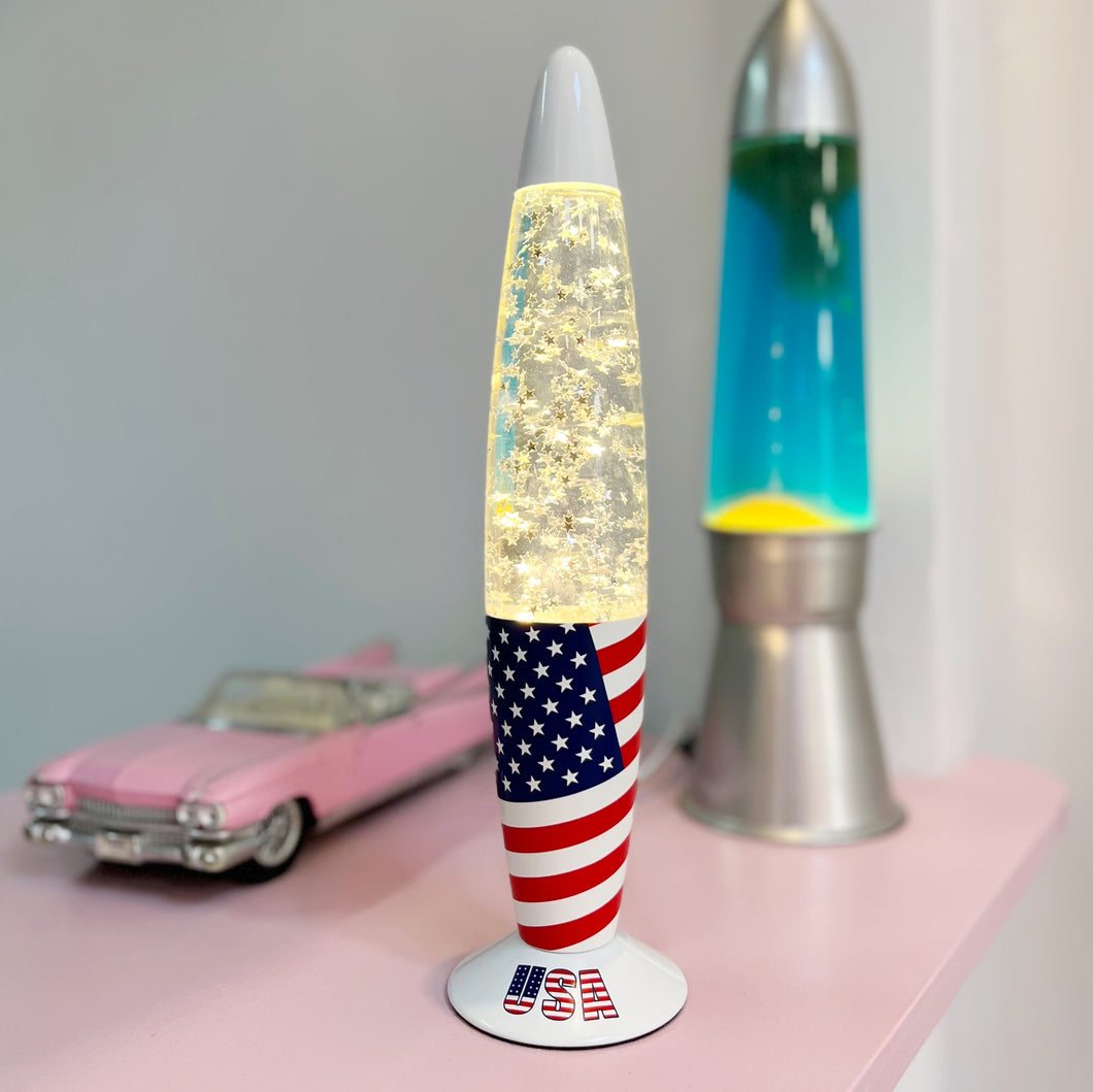 Lampe à paillettes fusée vintage