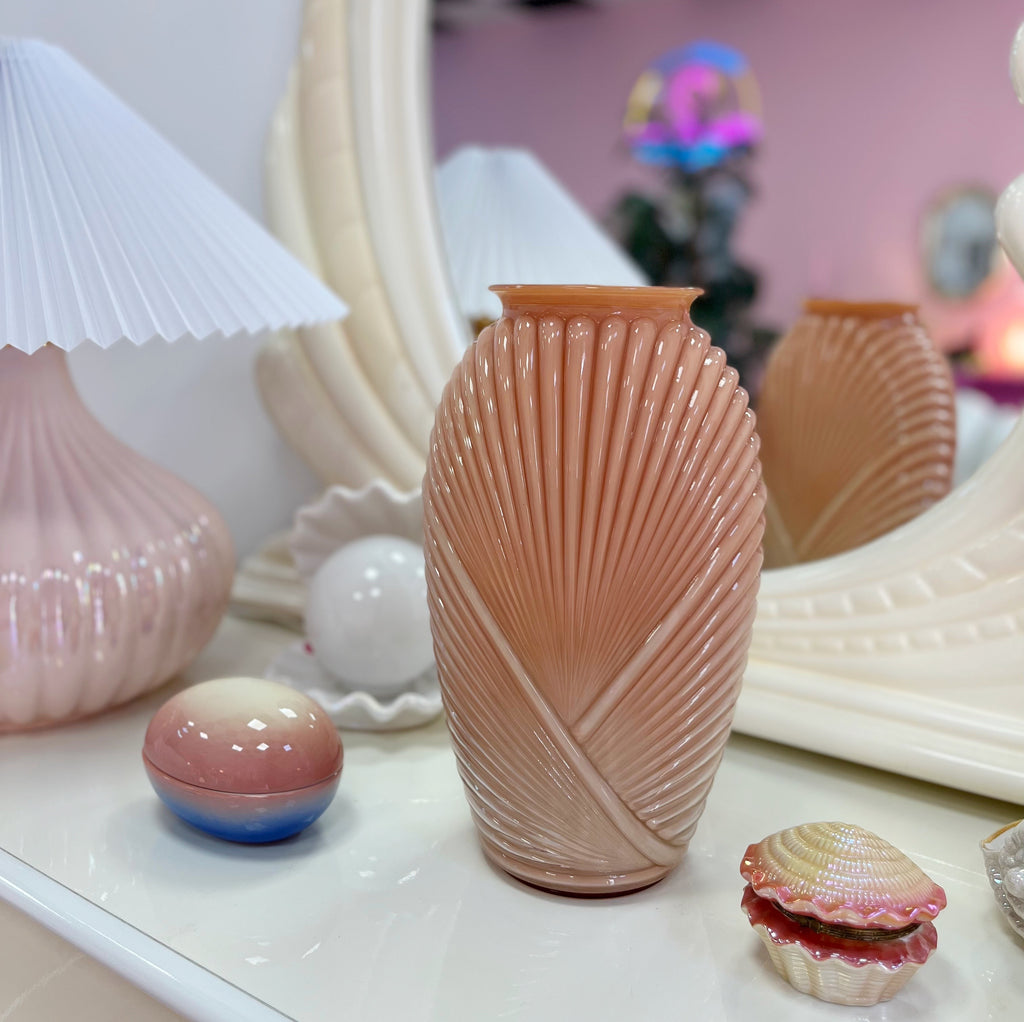 Grand vase Anchor Hocking 80’s corail