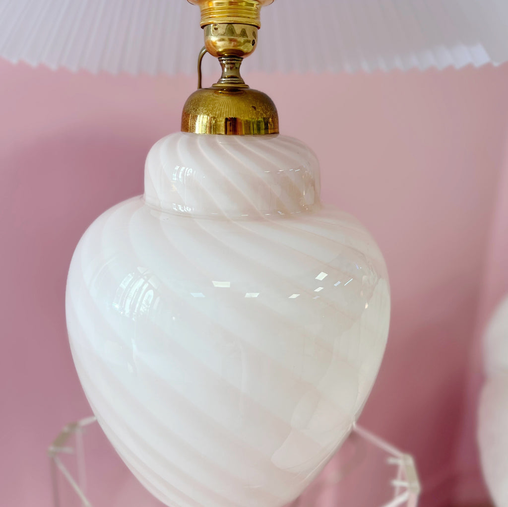 Lampe Murano rose double feu, Italie 80