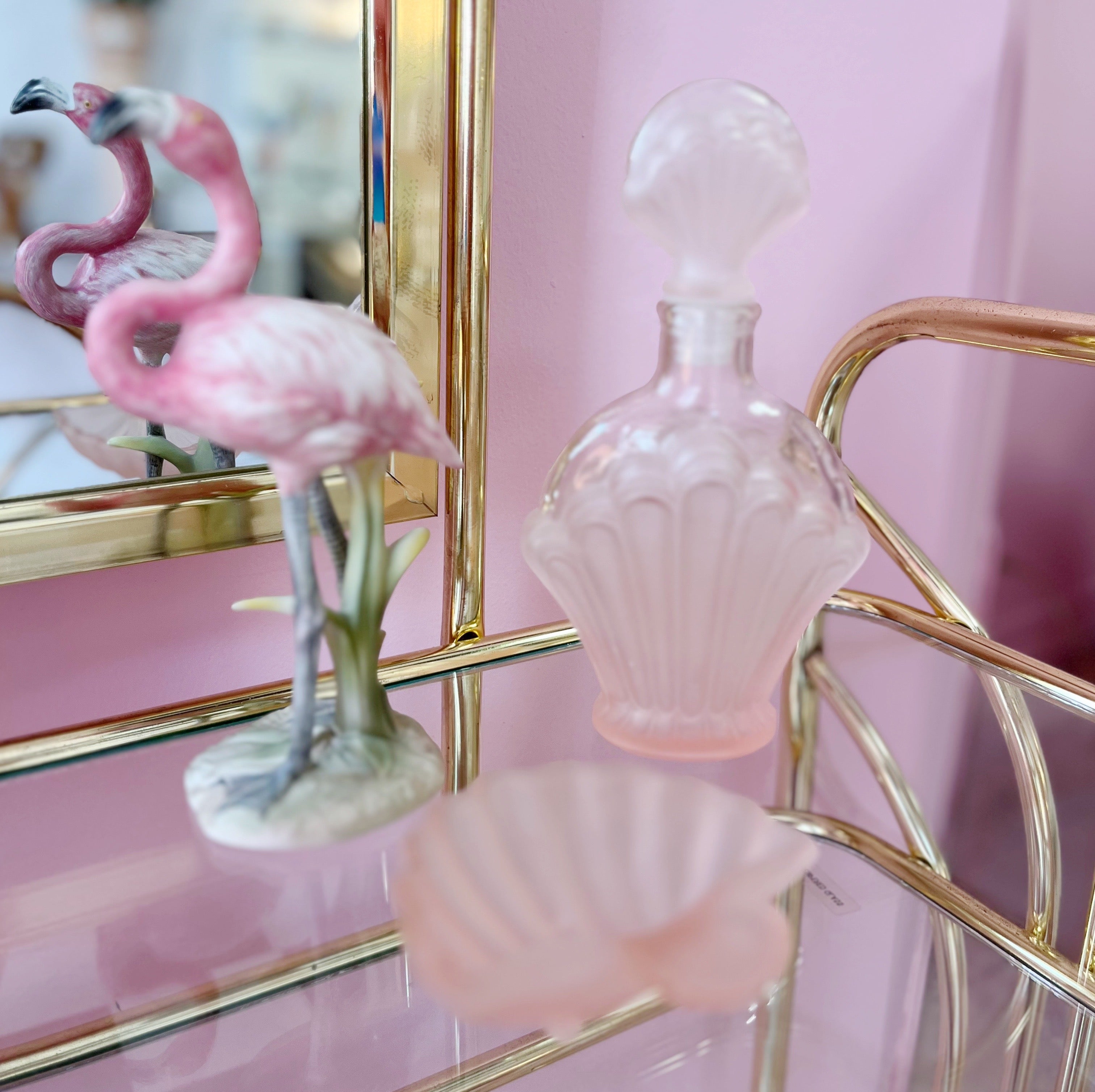 Duo flacon et coupelle rose