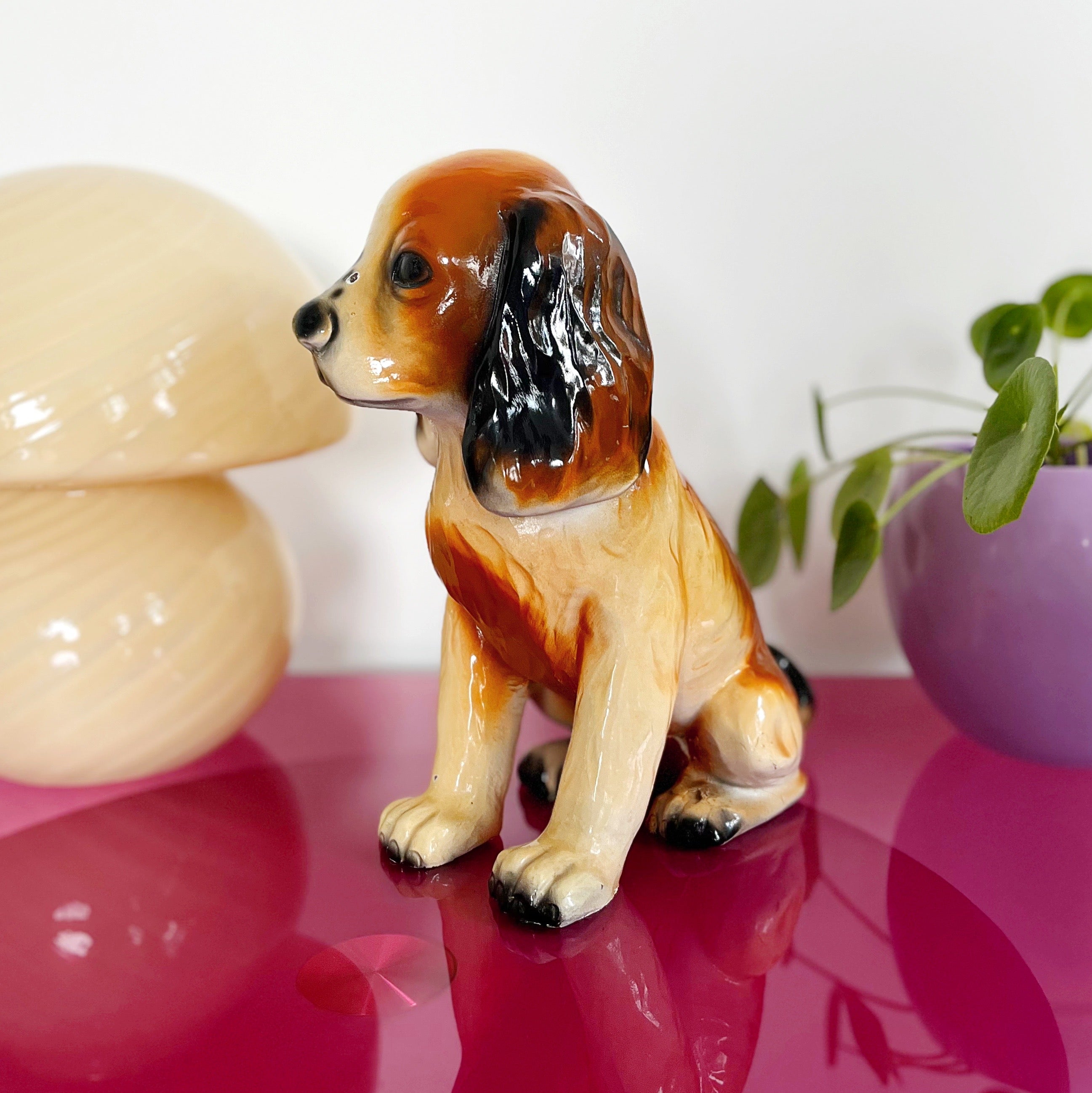 Chien en céramique vintage