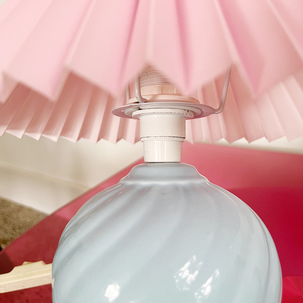 Pastel blue twist lamp