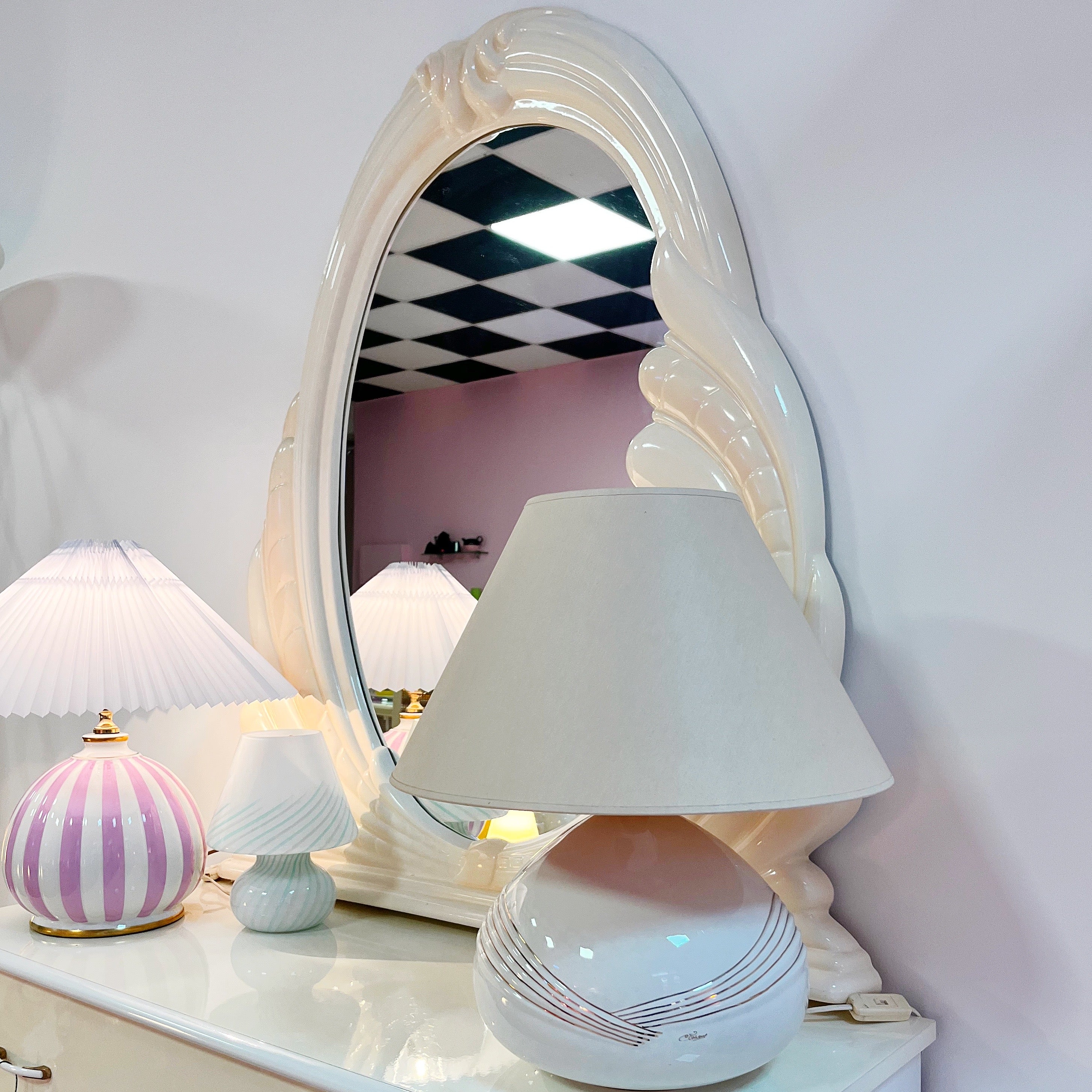 Lampe gold vintage céramique italienne