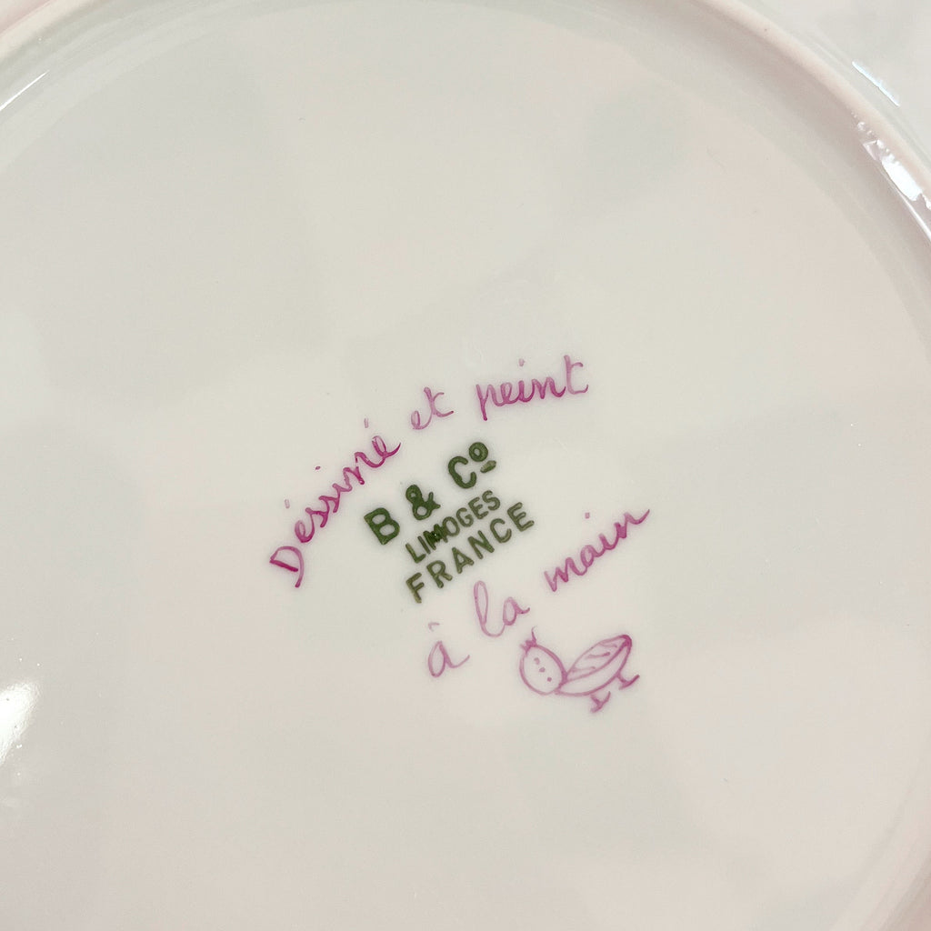 Assiettes à dessert en porcelaine décor de fruits