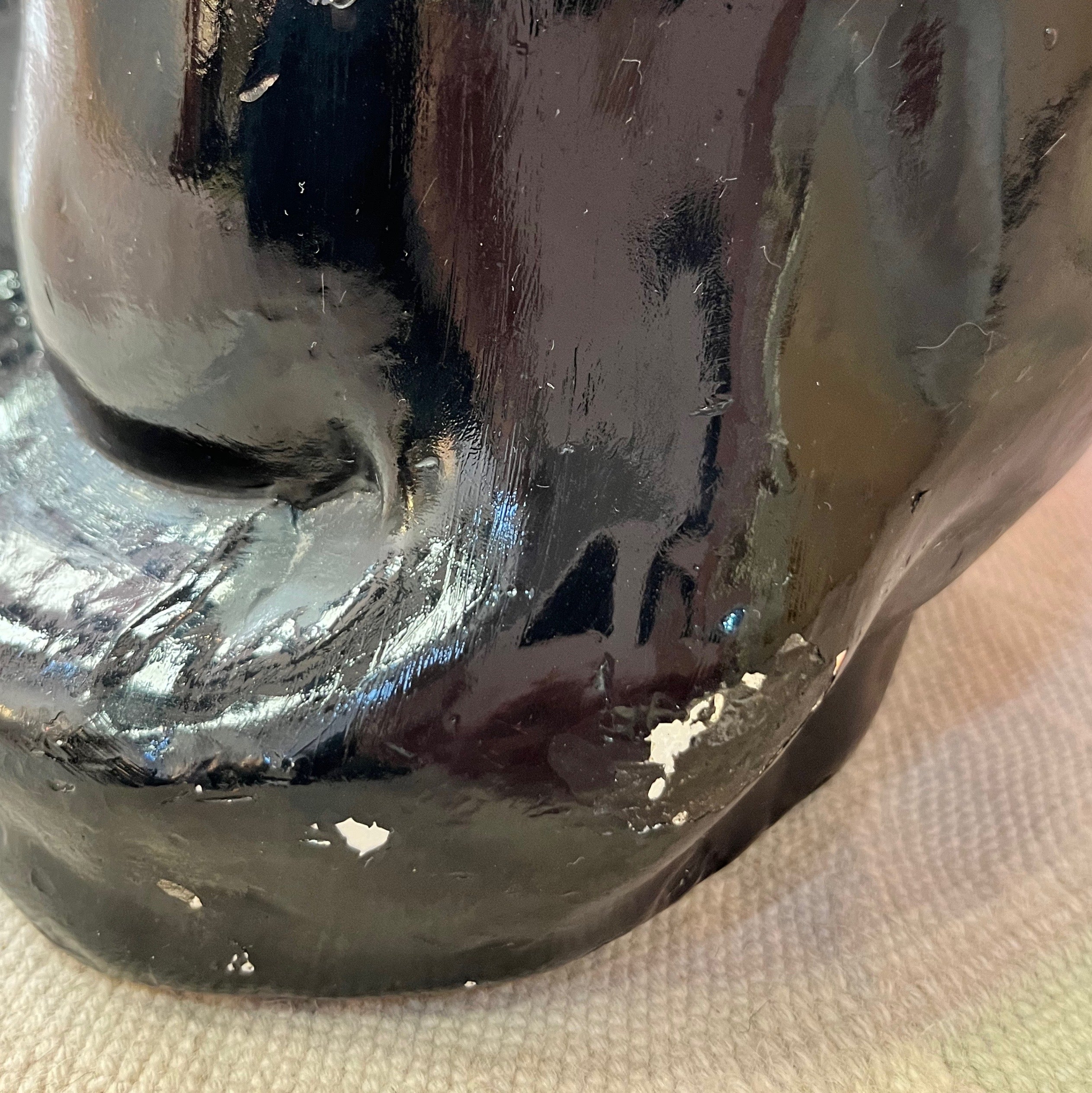 Panthère noire en céramique, années 80