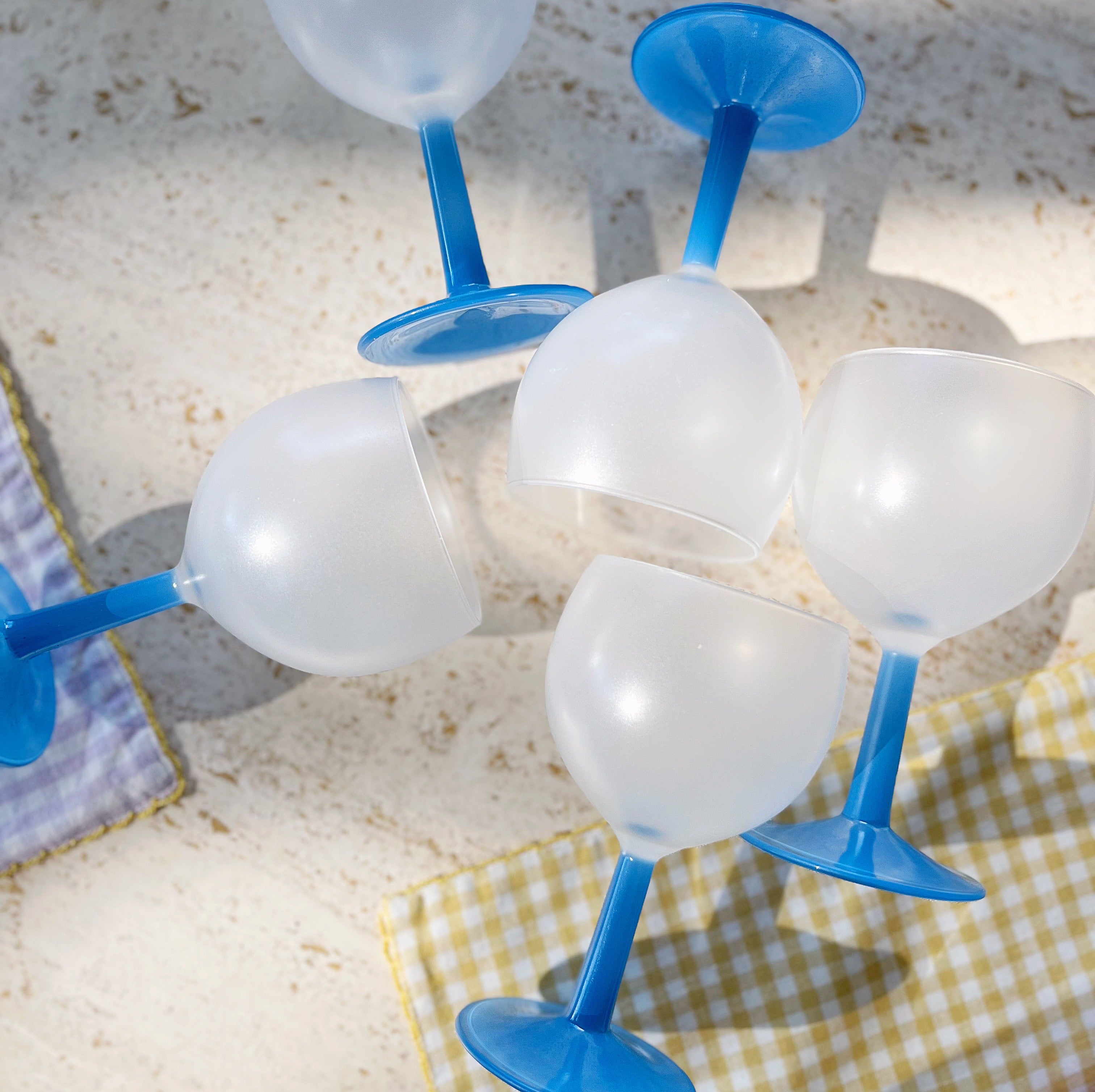 Verres à vin pieds bleus made in France 🇫🇷