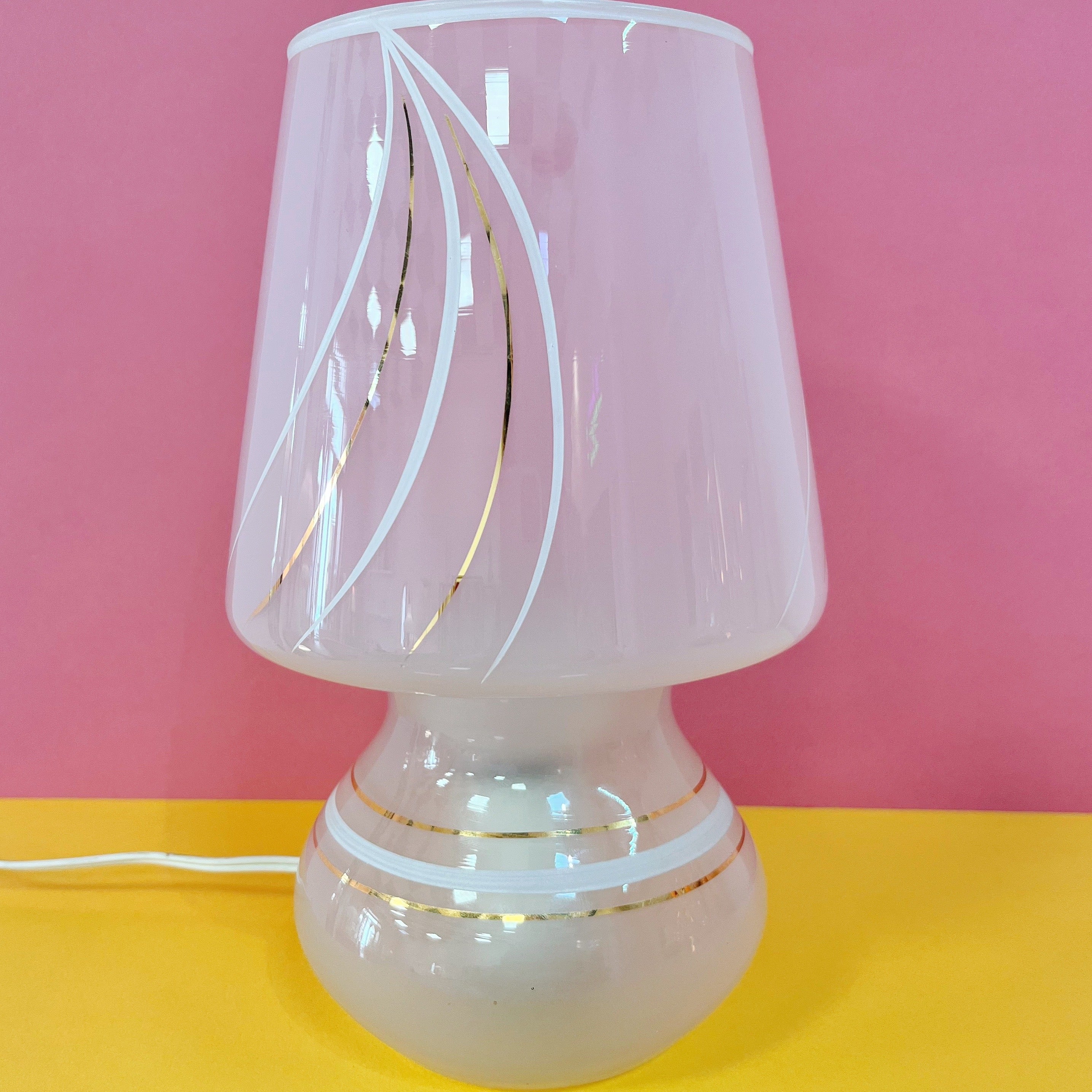 Lampe champignon dorée vintage