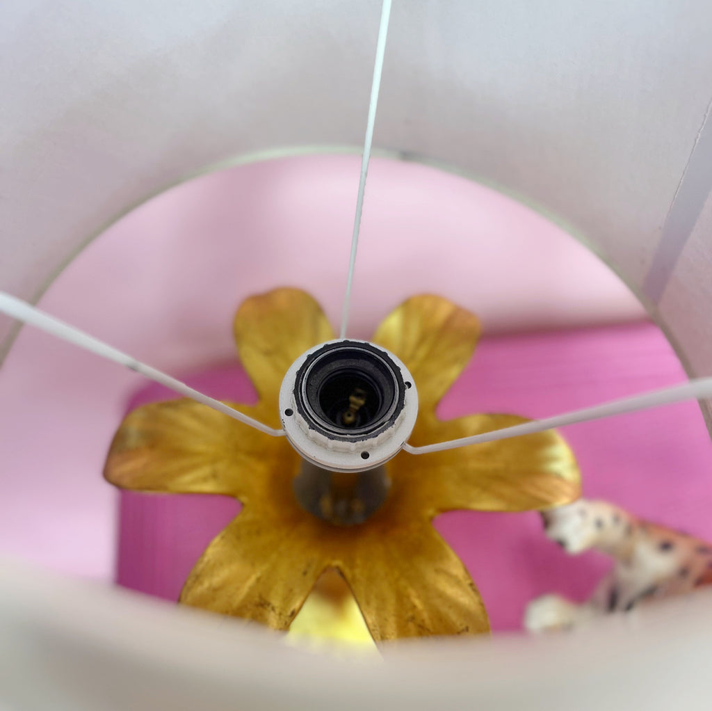 Lampe de table palmier dorée