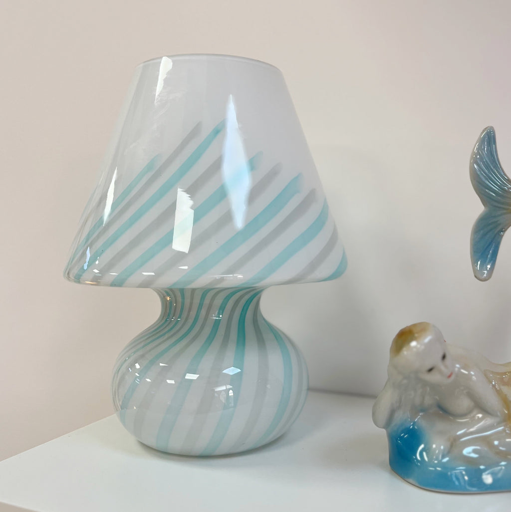 Lampe champignon Murano blue twist