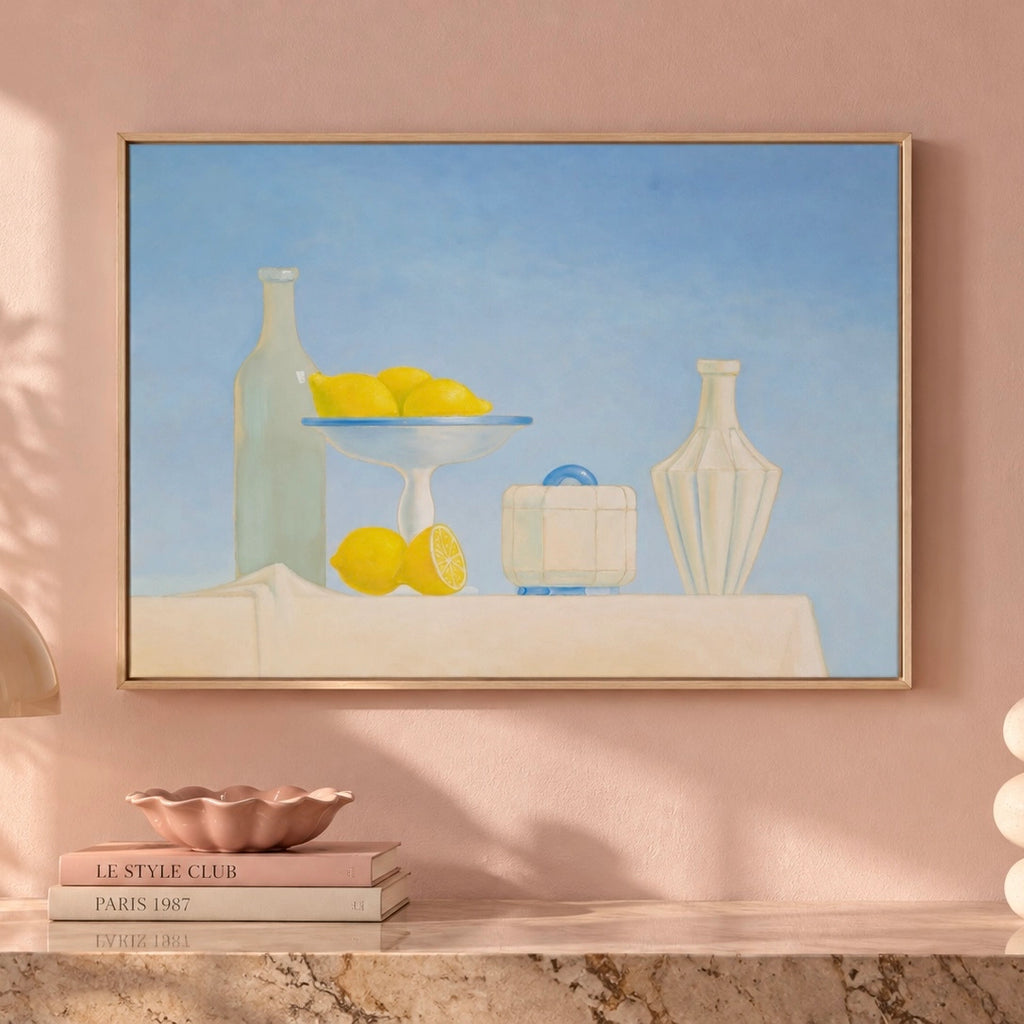 Nature morte aux citrons, Patrick Le Flohic, tableau original 79 x 59 cm