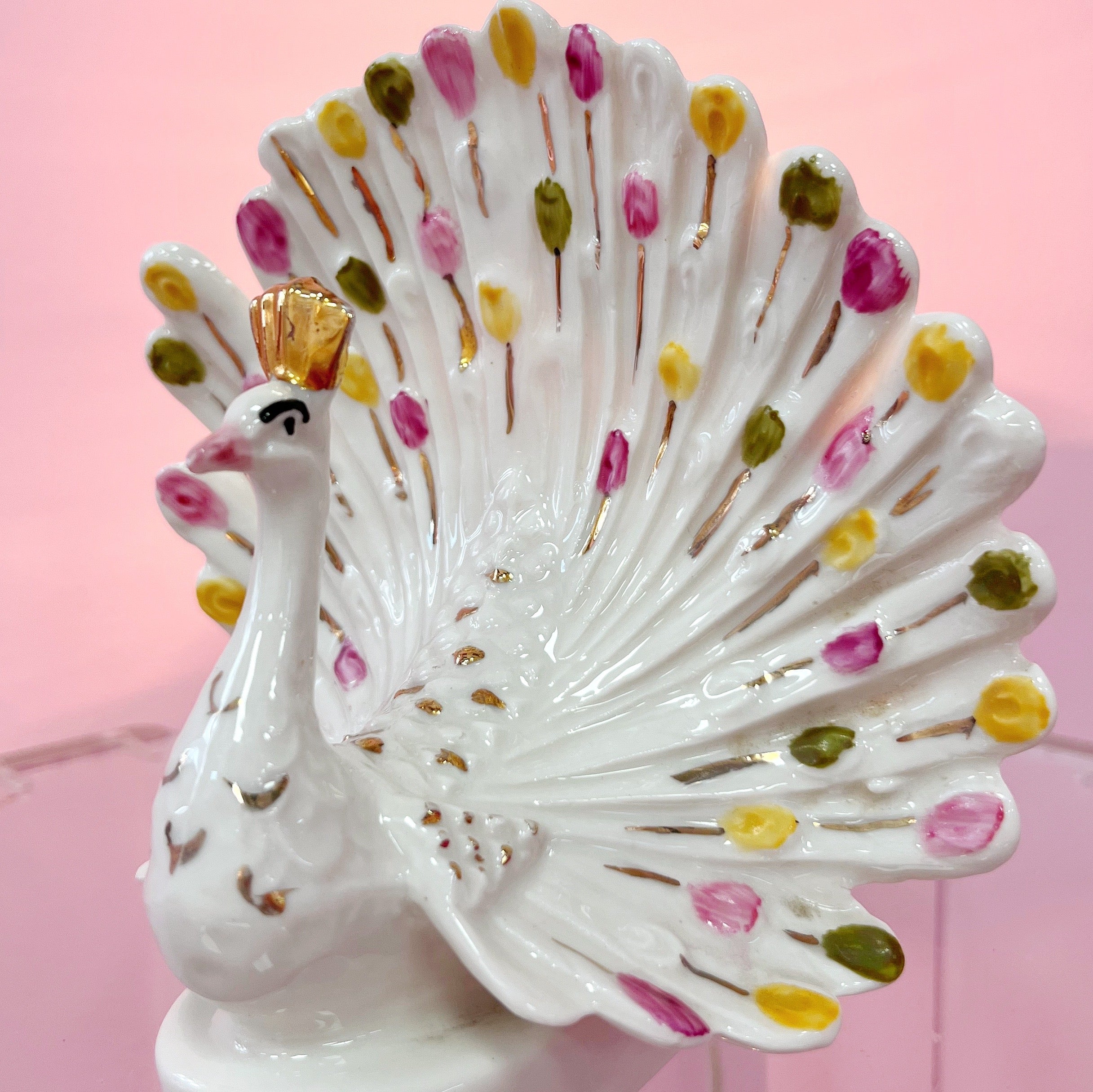 Petite lampe paon Italie 70s