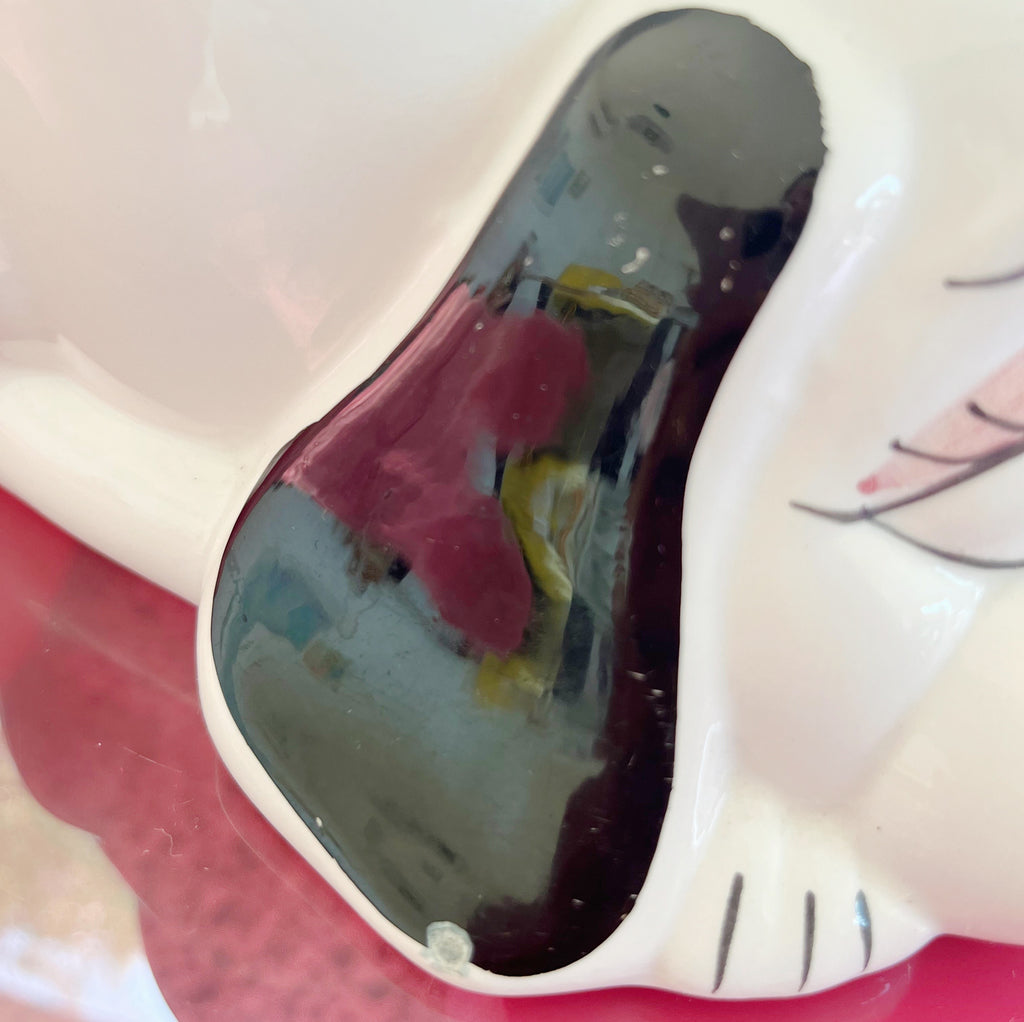 Lampe Chien et globe opalin – Années 80