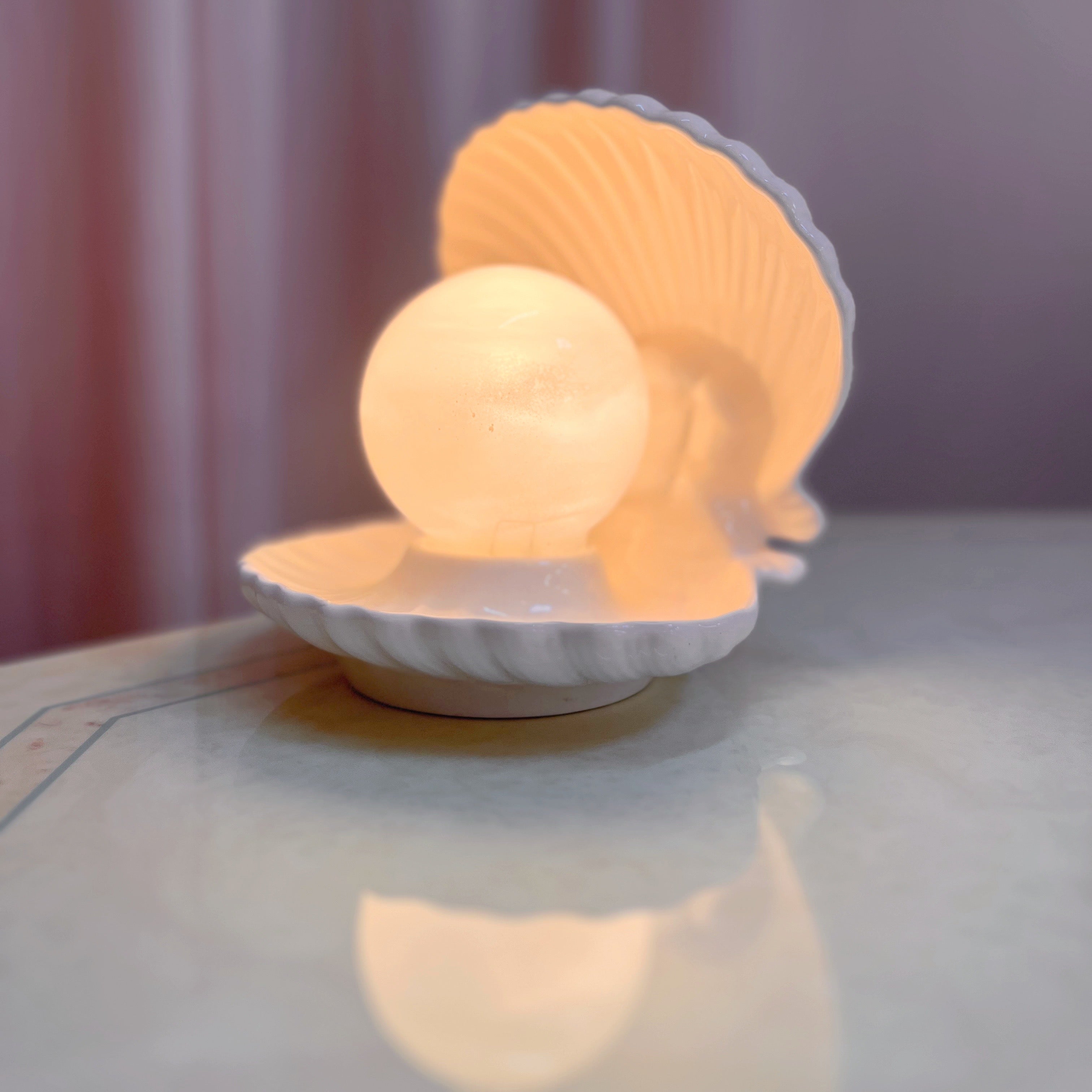 Lampe coquillage vintage, Europe, années 70