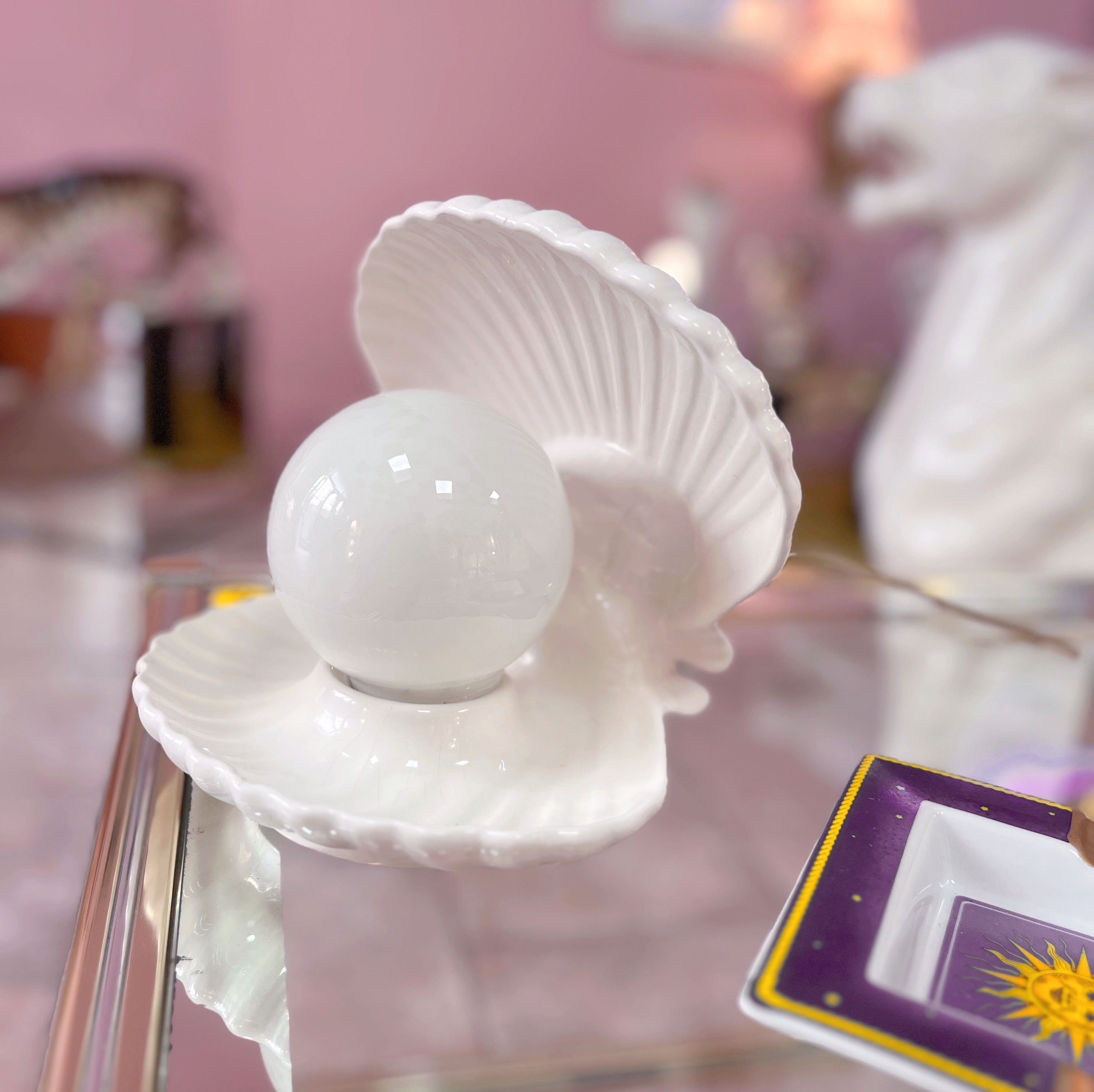 Lampe coquillage vintage, Europe, années 70