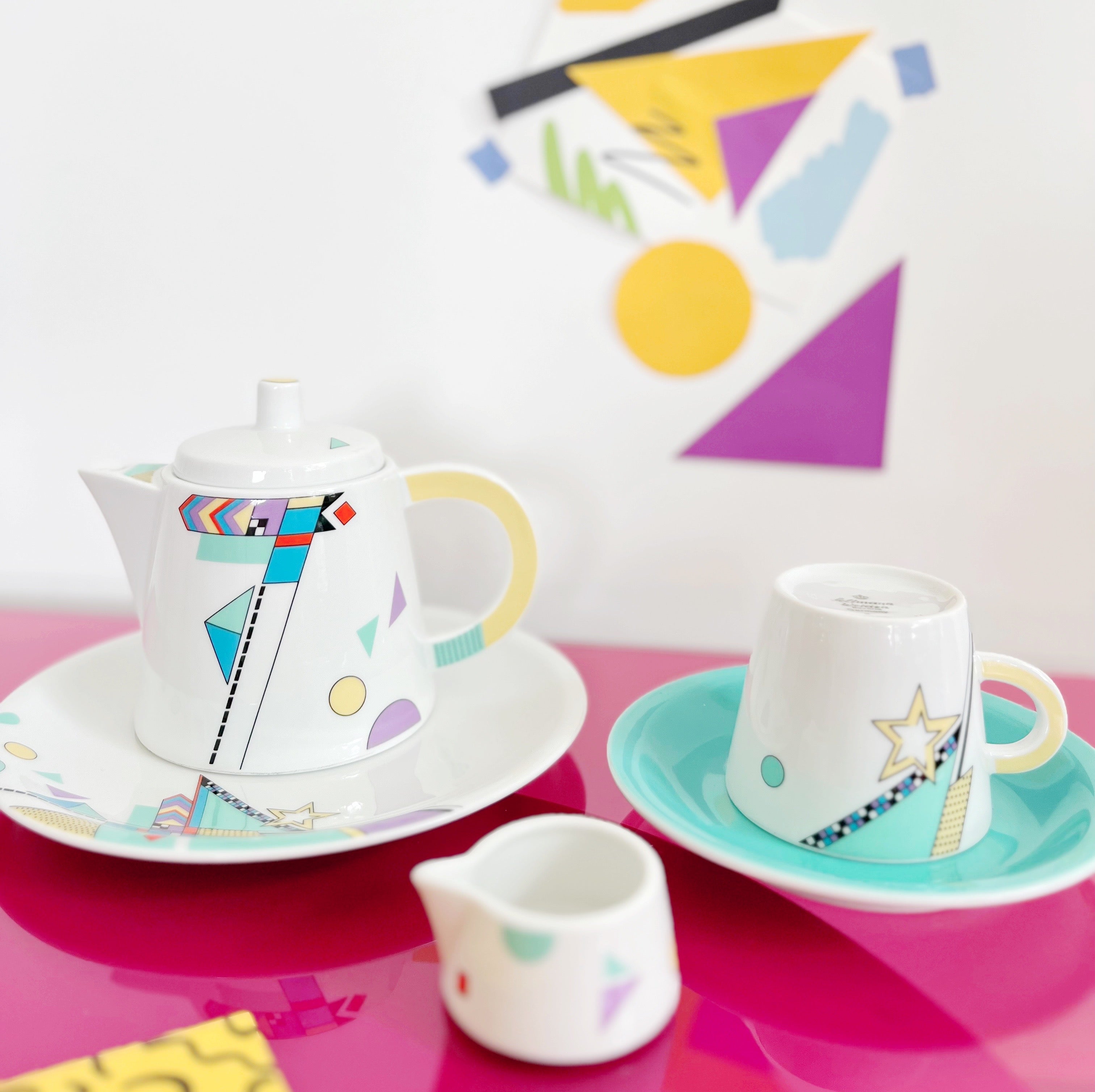 Set à café ou thé vintage Memphis Design